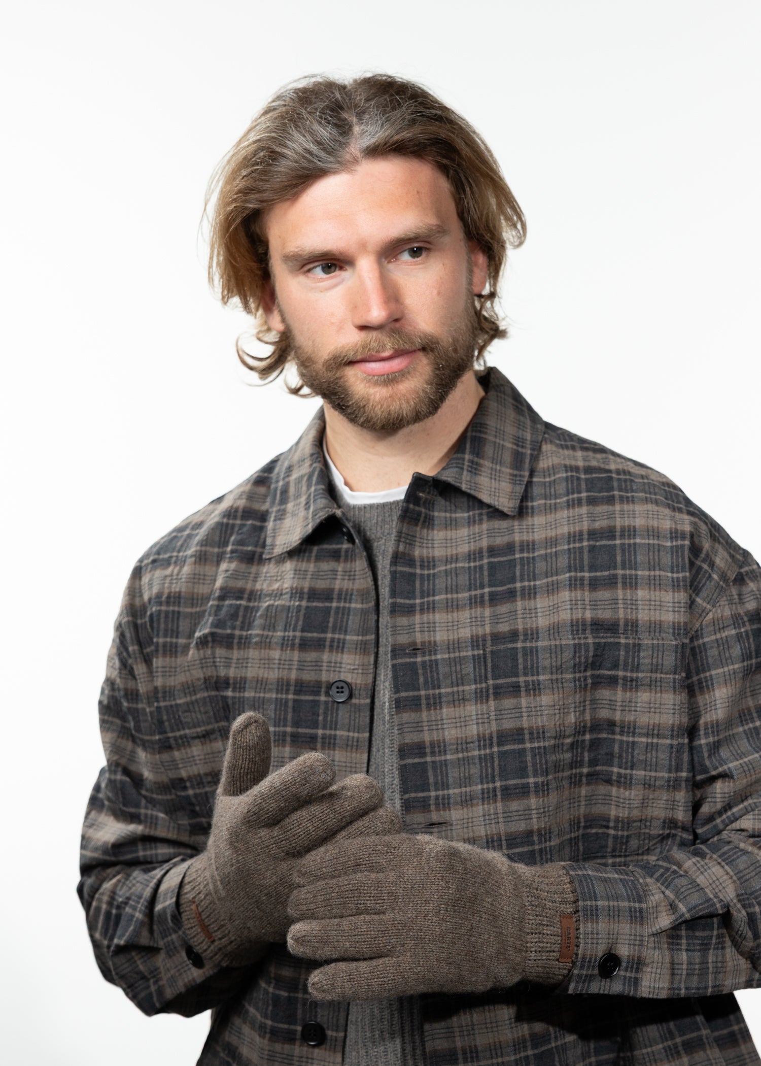 Men Haakon Gloves heather brown - Front