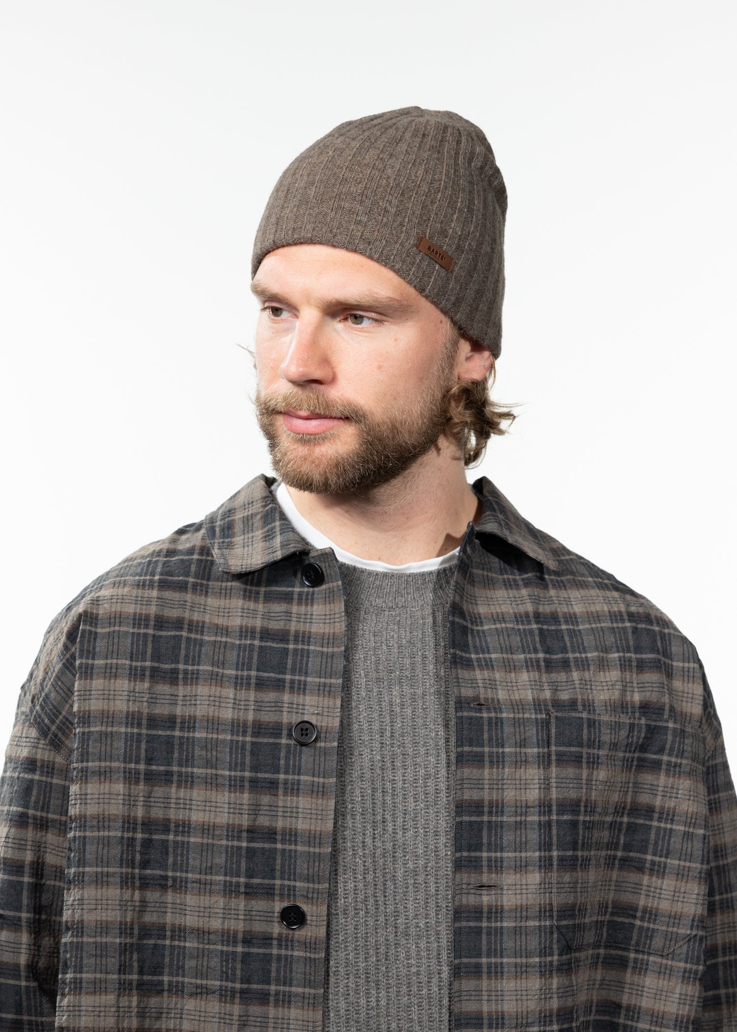 Men Haakon Beanie heather brown - Side