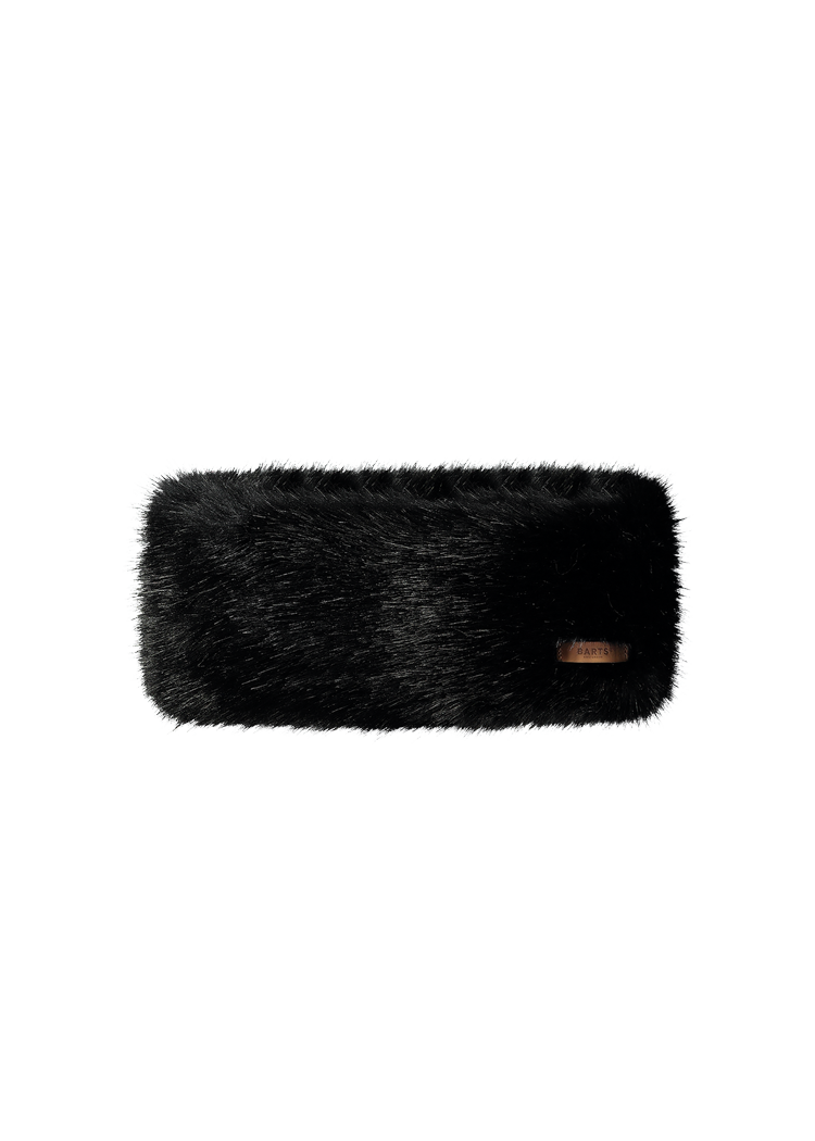 Women Fur Headband black
