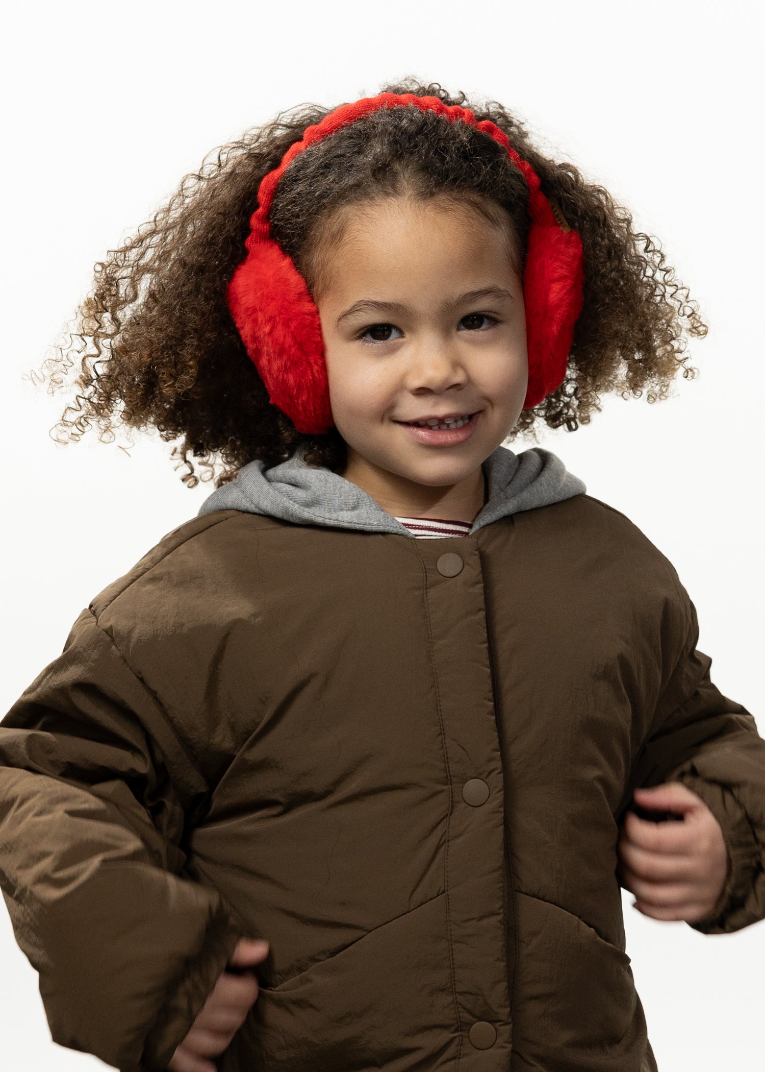 Women Plush Earmuffs red - Front