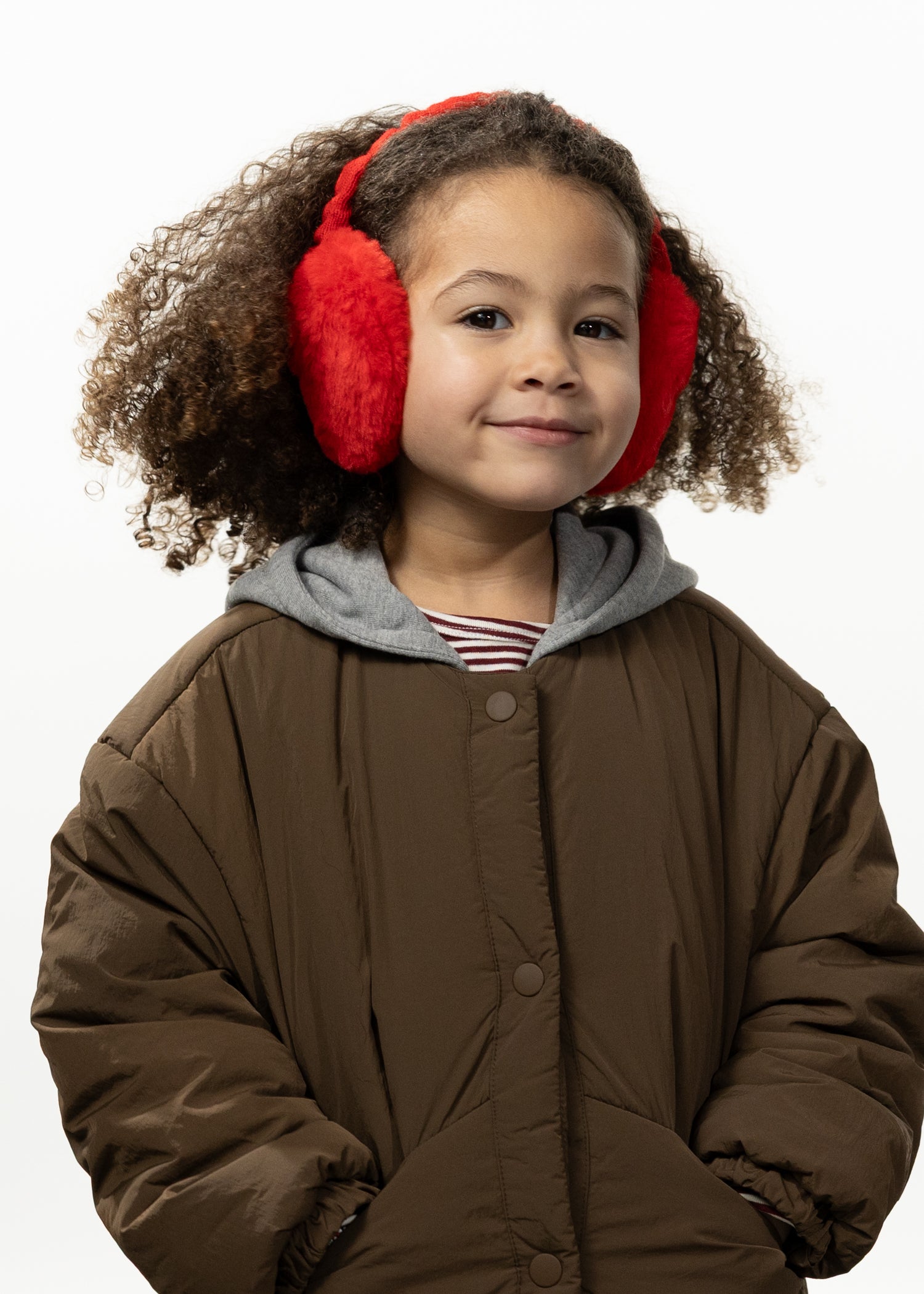 Women Plush Earmuffs red - Side
