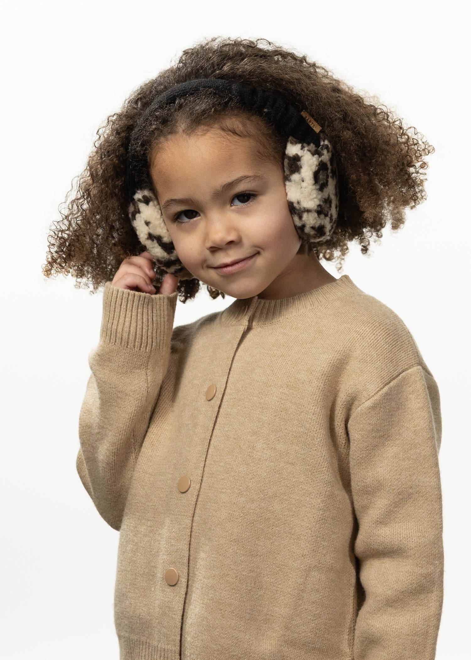 Women Browniez Earmuffs print beige - Front
