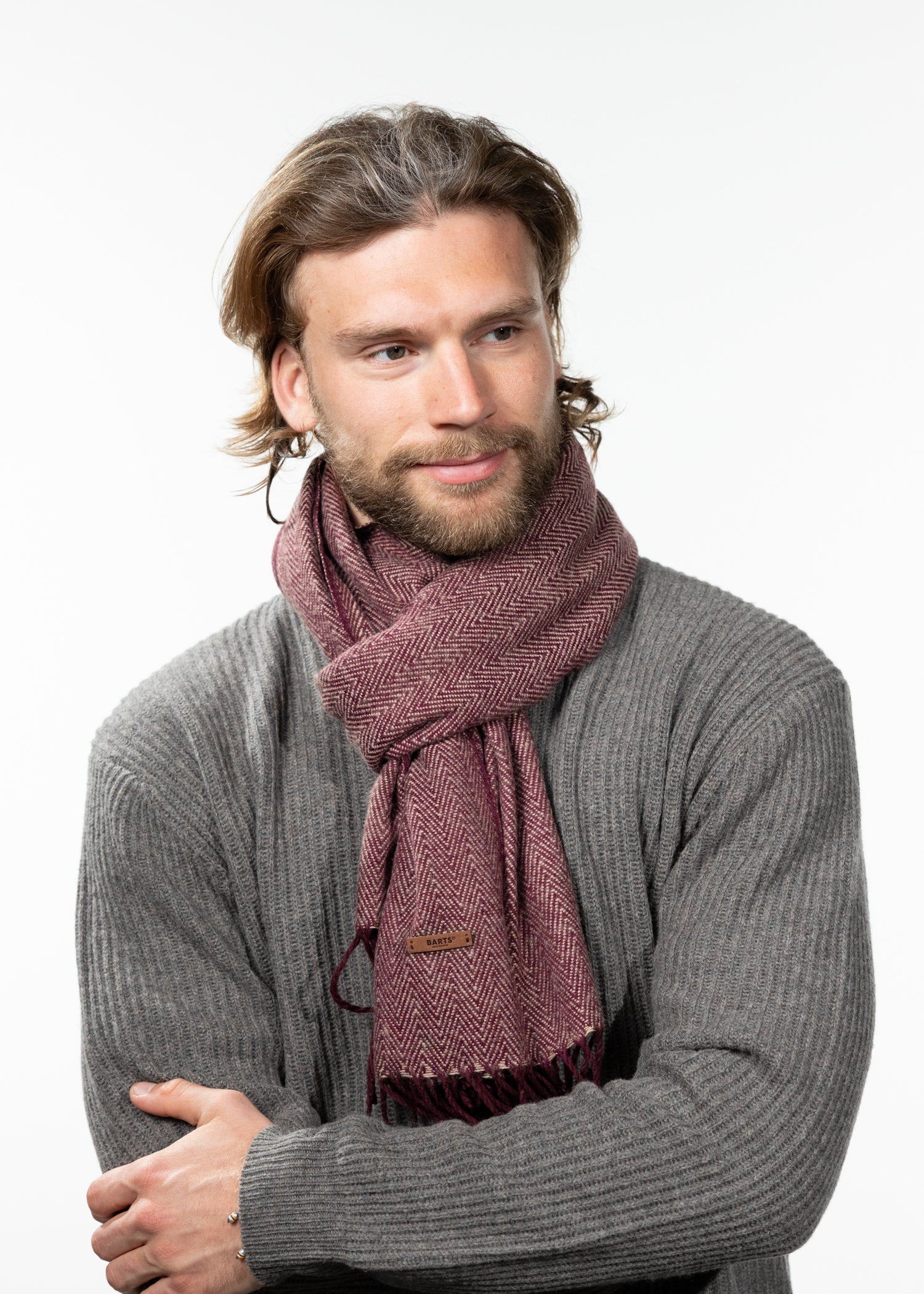Men Soho Scarf burgundy - Front