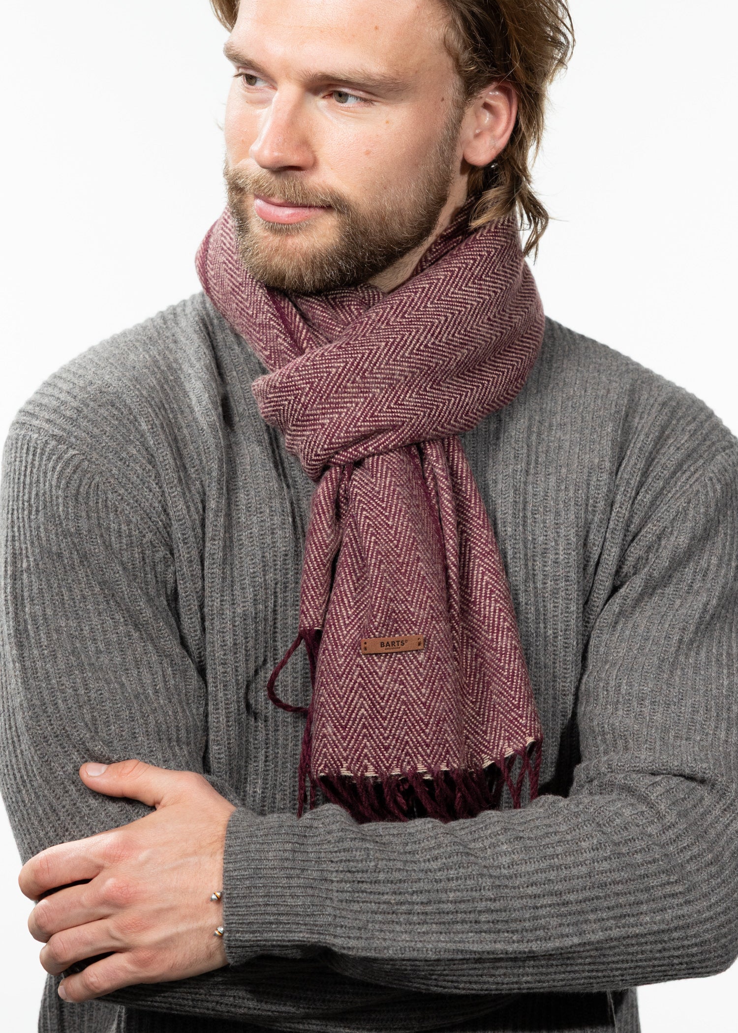 Men Soho Scarf burgundy - Front