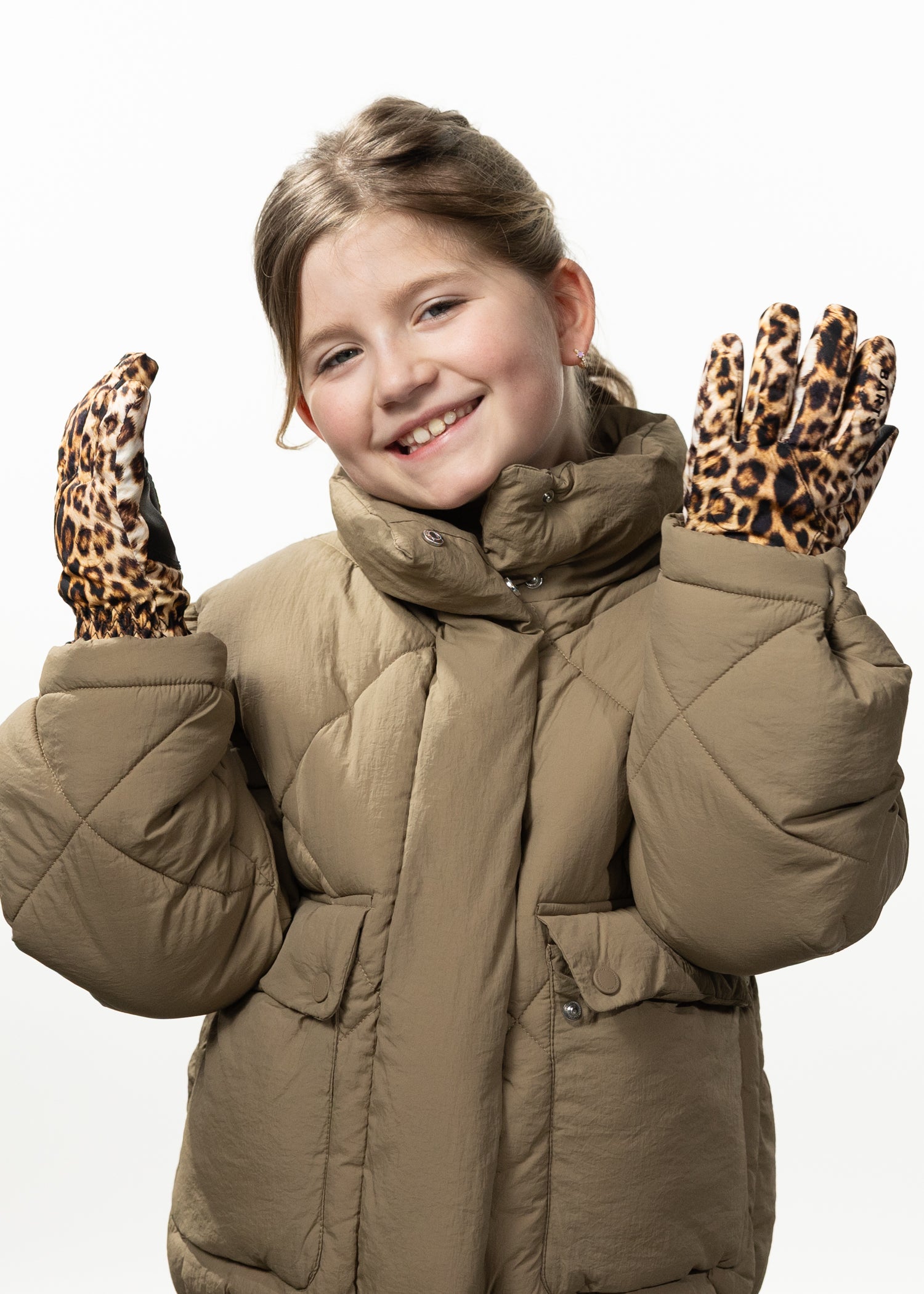 Kids Basic Skigloves Kids print brown - Front