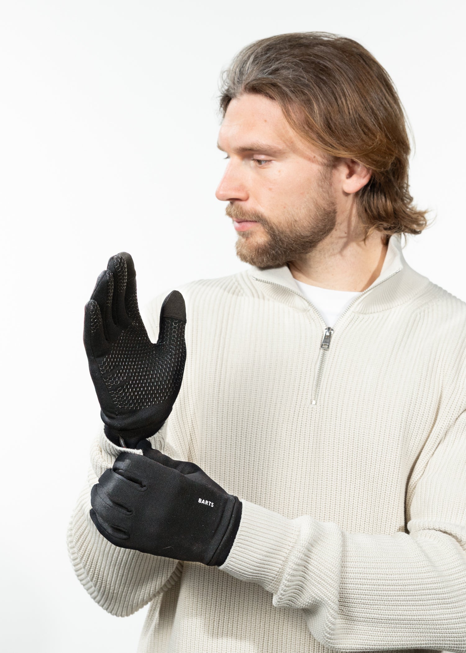 Unisex Powerstretch Touch Gloves black - Front