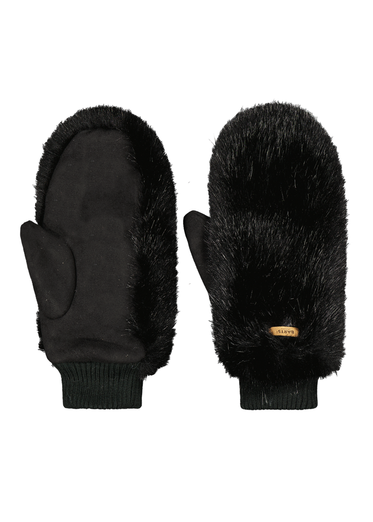 Women Fur Mitts black