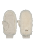 Women Fur Mitts white
