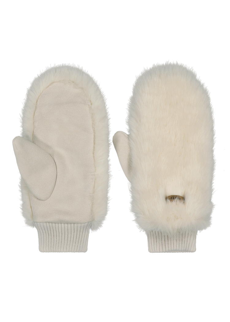 Women Fur Mitts white