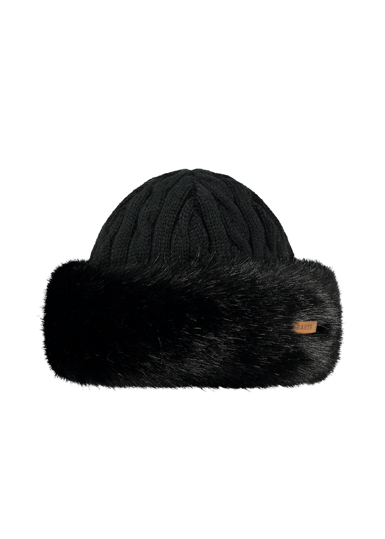 Women Fur Cable Bandhat black