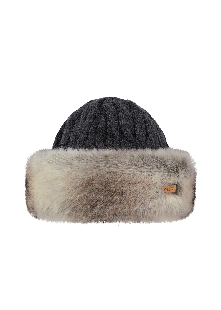 Women Fur Cable Bandhat heather brown