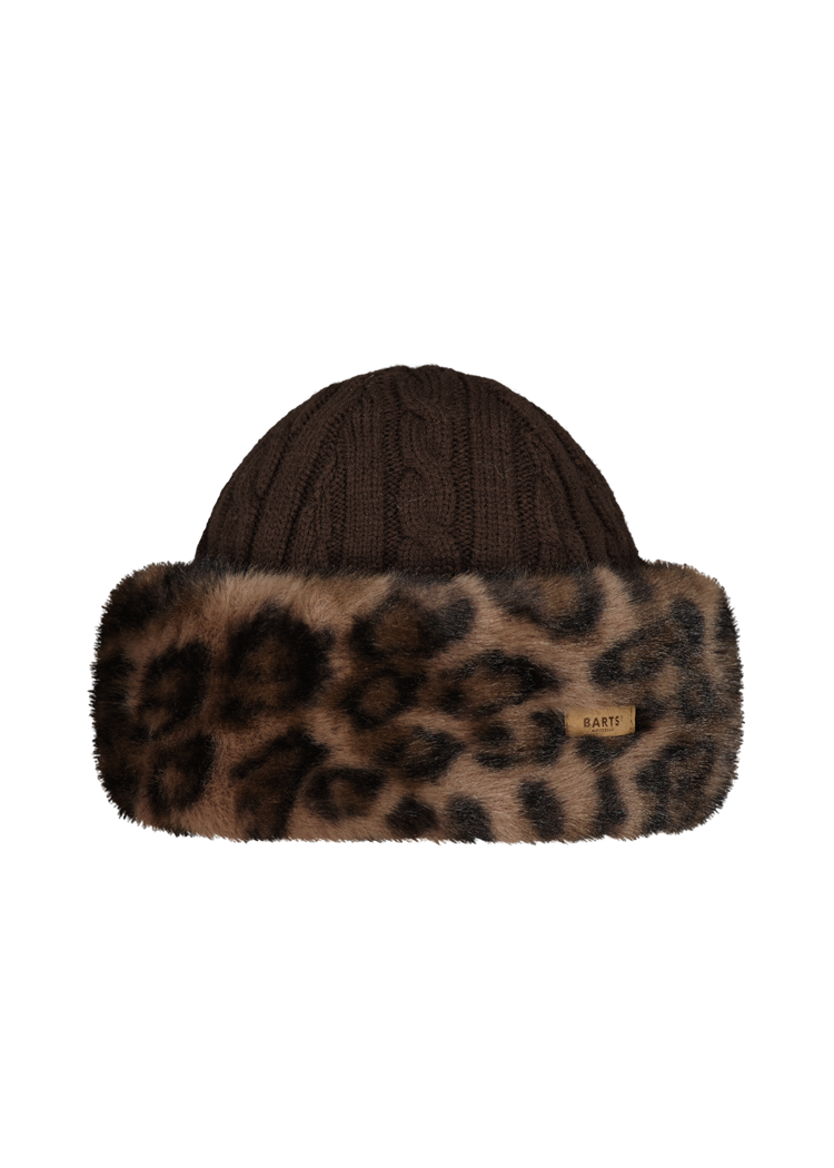 Women Fur Cable Bandhat print brown