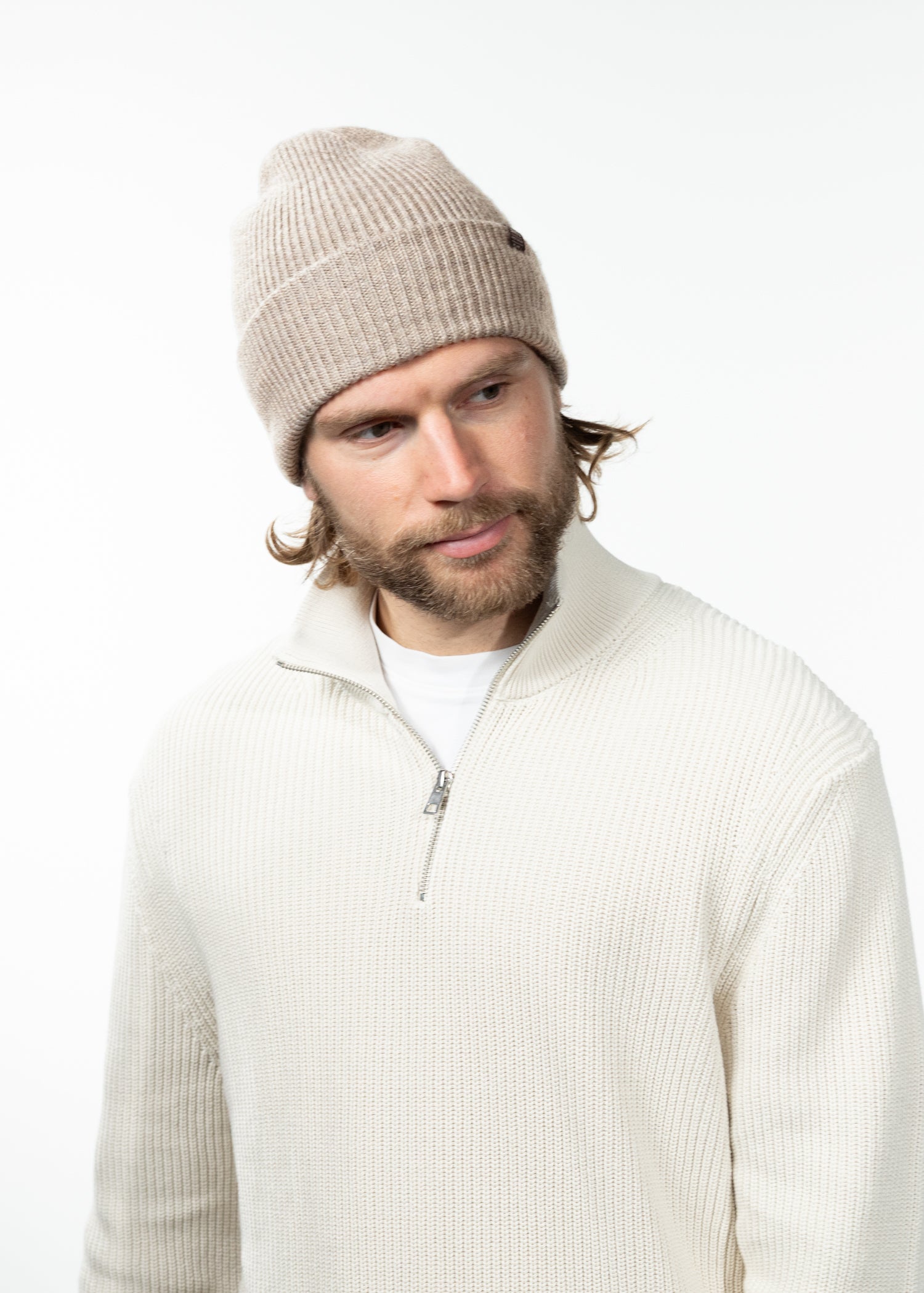 Unisex Makalun Beanie beige - Front