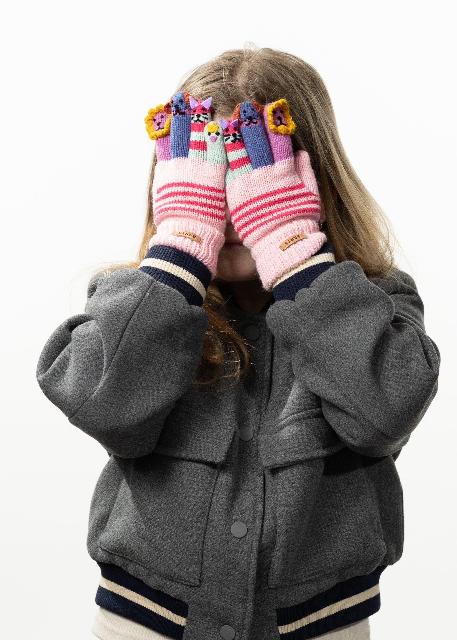 Kids Puppet Gloves light pink - Front
