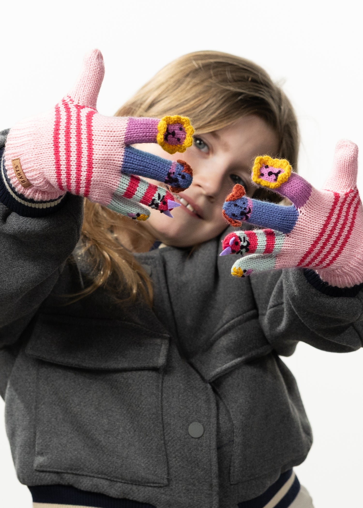 Kids Puppet Gloves light pink - Front