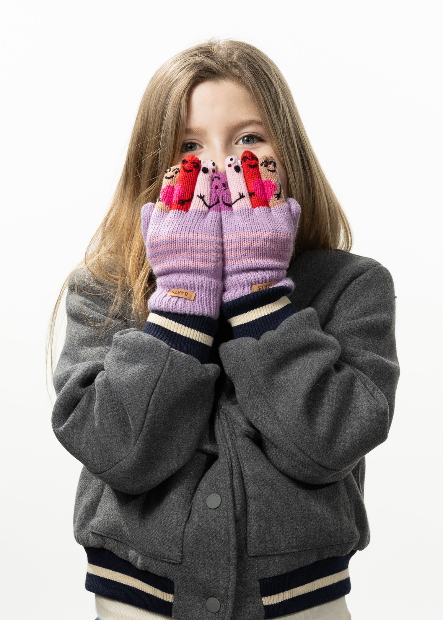 Kids Puppet Gloves lilac - Front