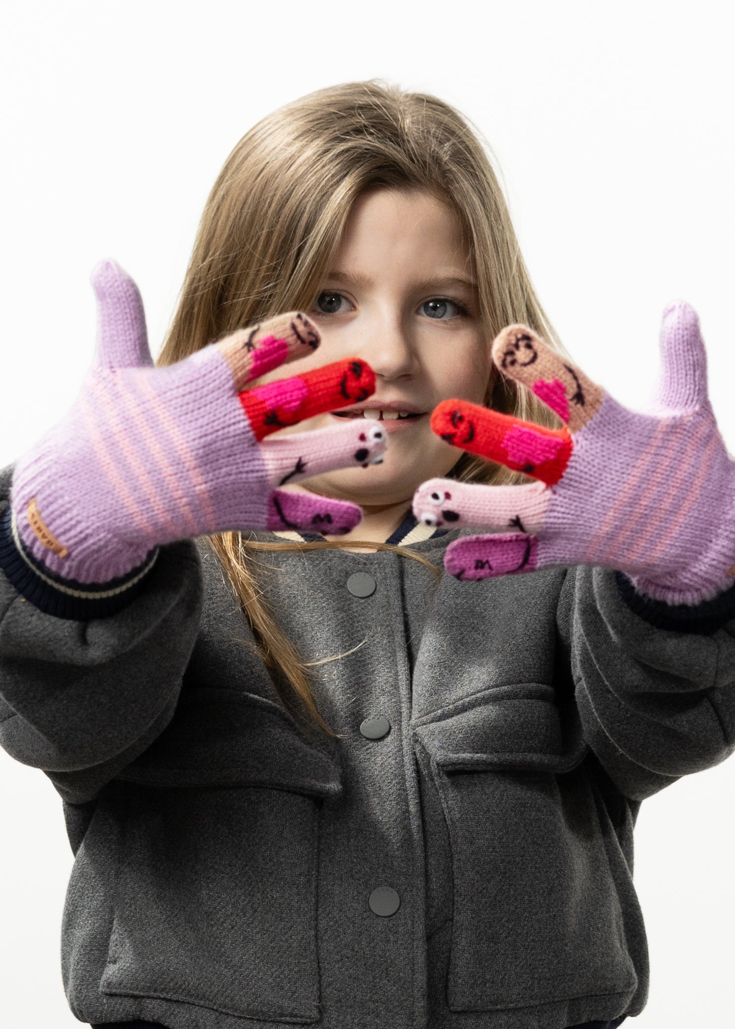 Kids Puppet Gloves lilac - Front