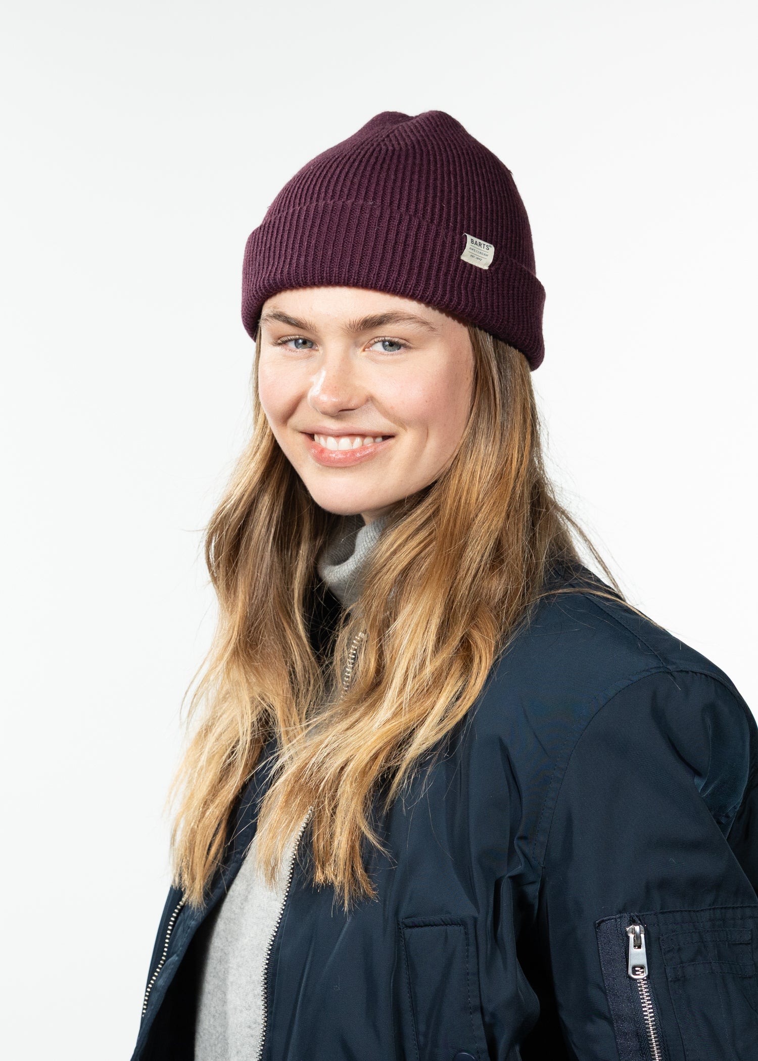 Unisex Kinyeti Beanie aubergine - Front