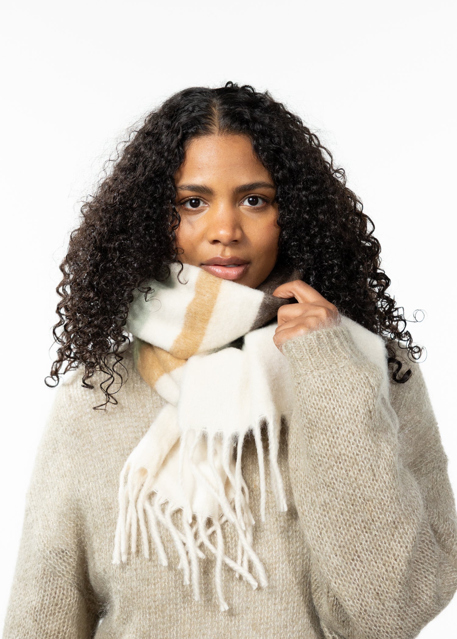 Women Eluzabeth Scarf dark brown - Front