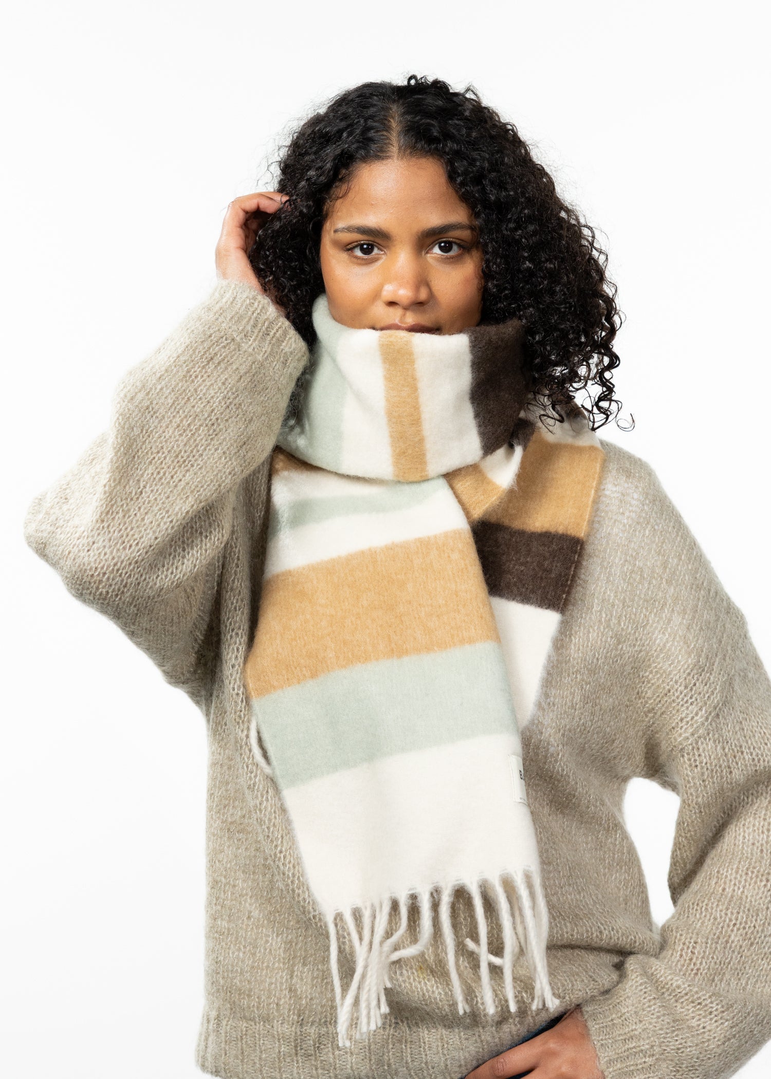 Women Eluzabeth Scarf dark brown - Front