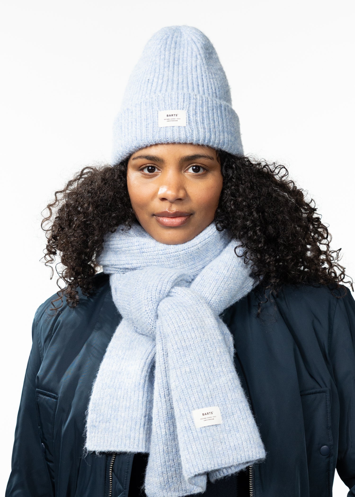 Women Owlet Scarf light blue - Front