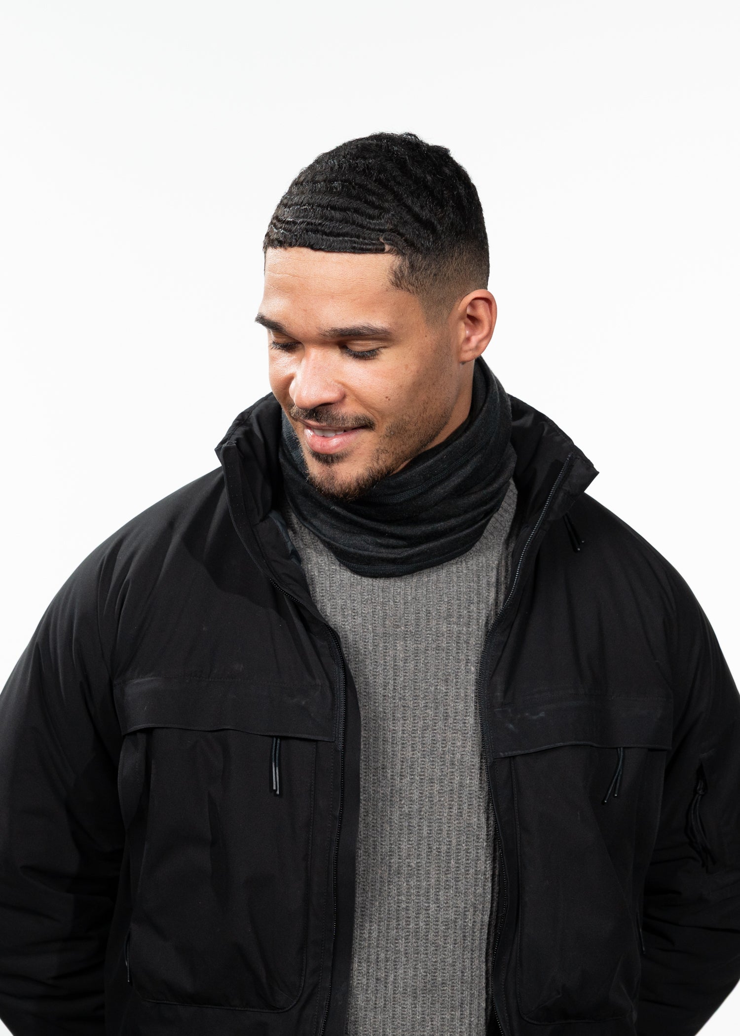 Unisex Merino Col black - Front