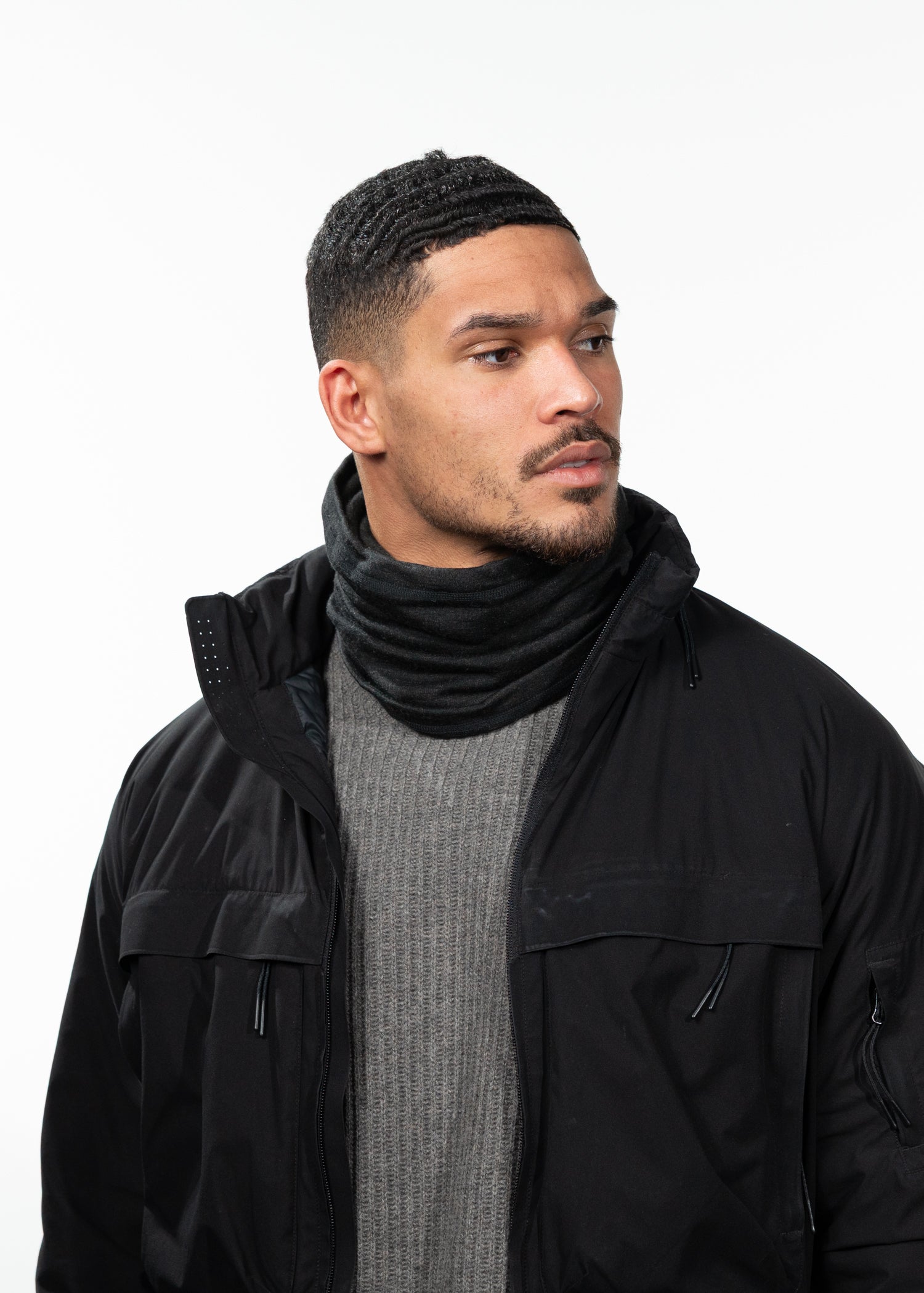 Unisex Merino Col black - Front