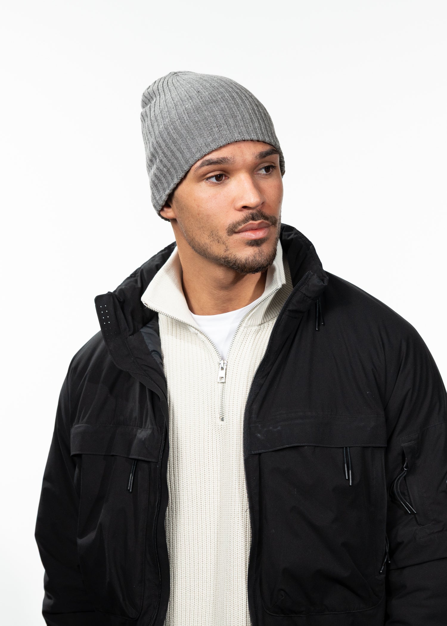 Men Wilbert Beanie heather grey - Front
