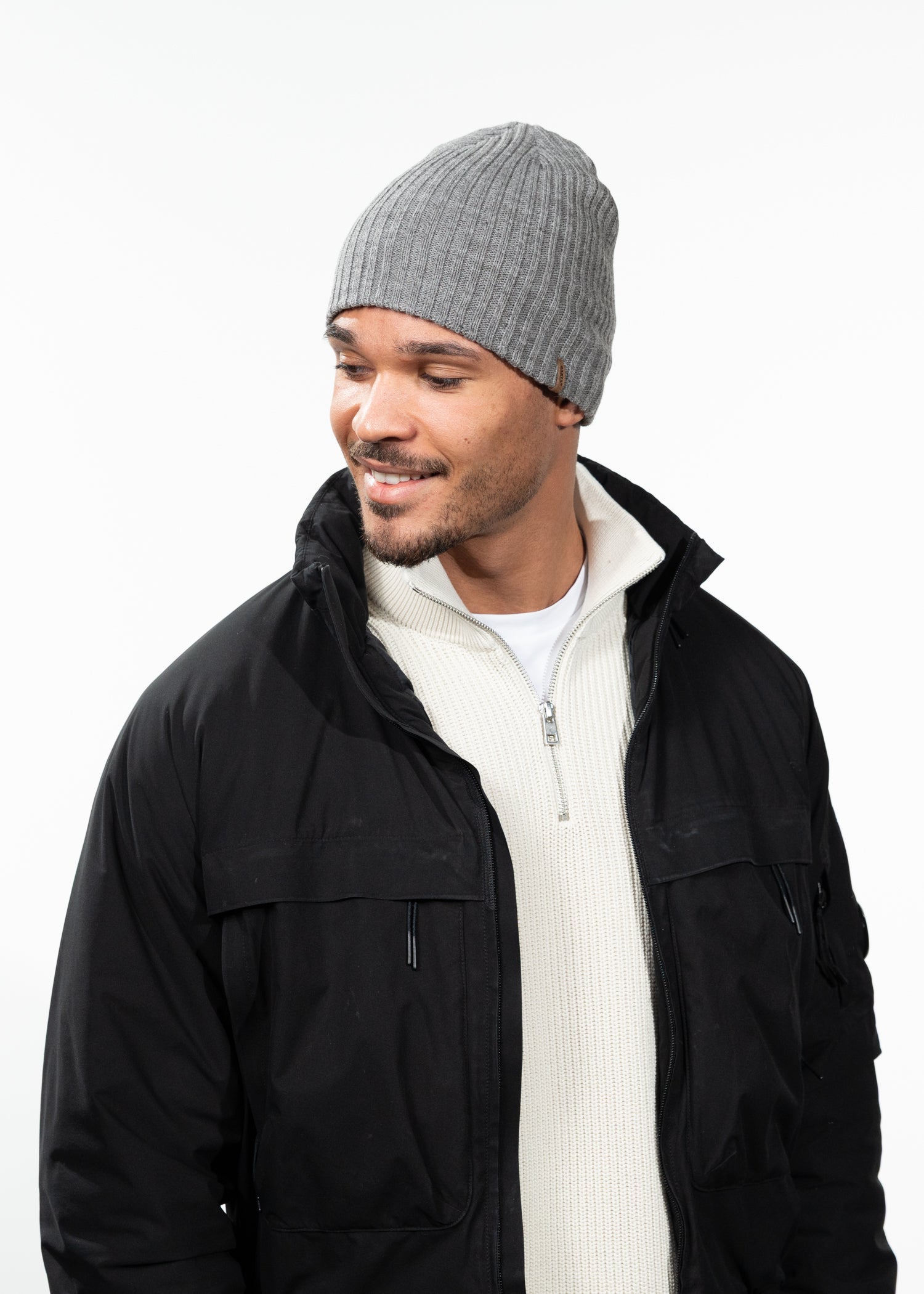 Men Wilbert Beanie heather grey - Side