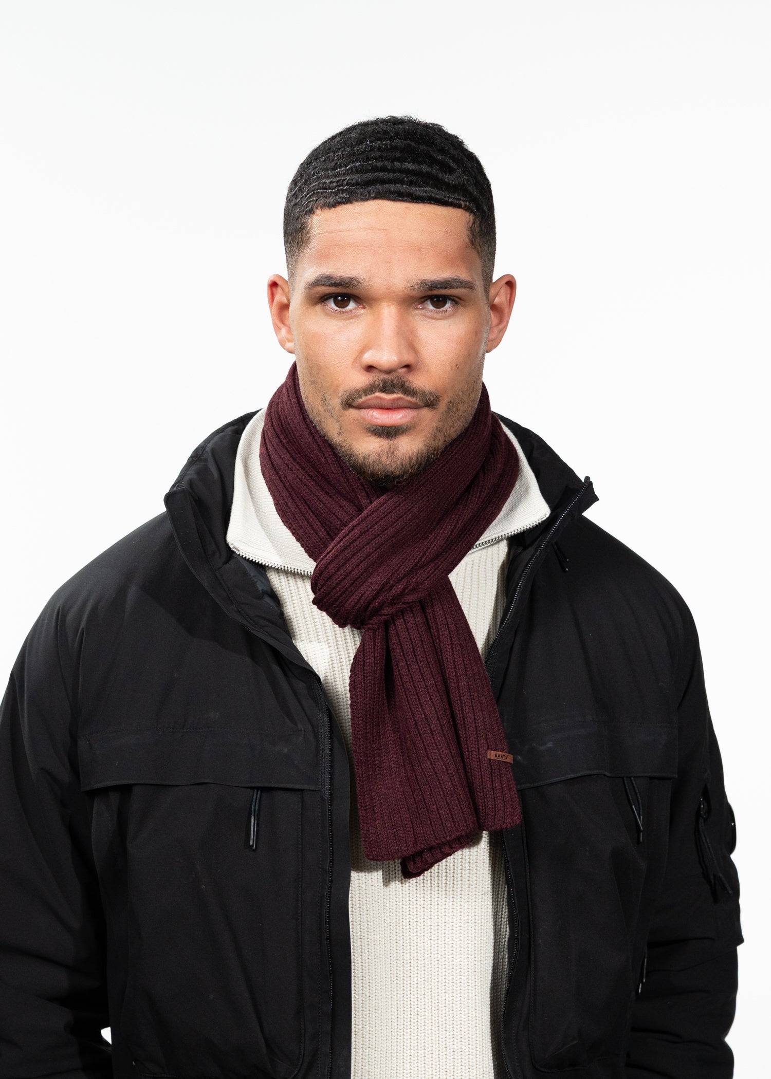 Men Wilbert Scarf burgundy - Front