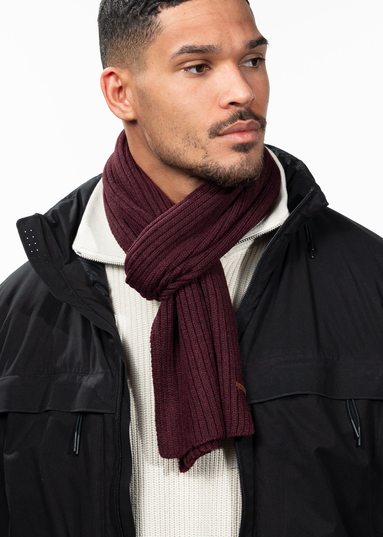 Men Wilbert Scarf burgundy - Front