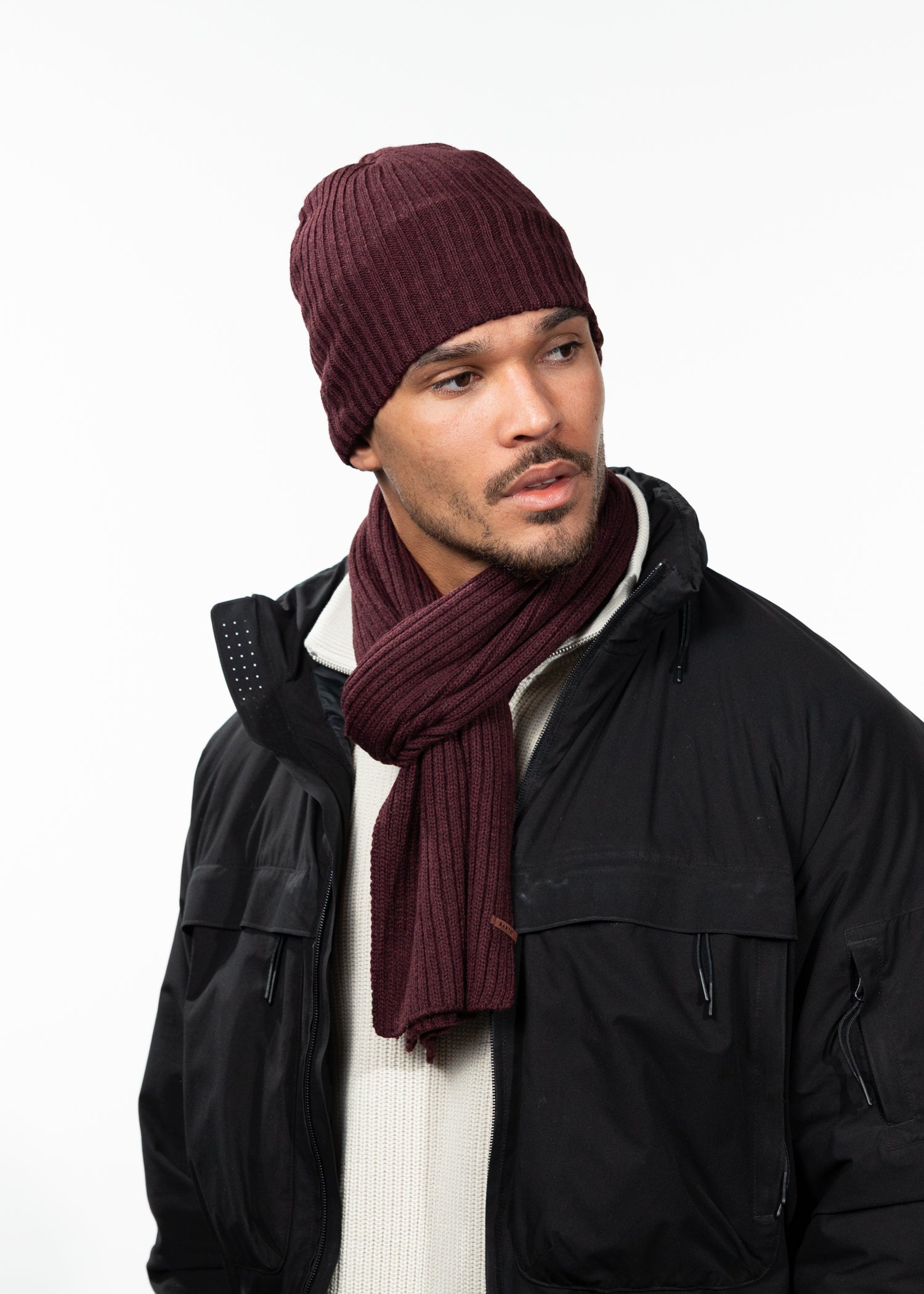 Men Wilbert Scarf burgundy - Front
