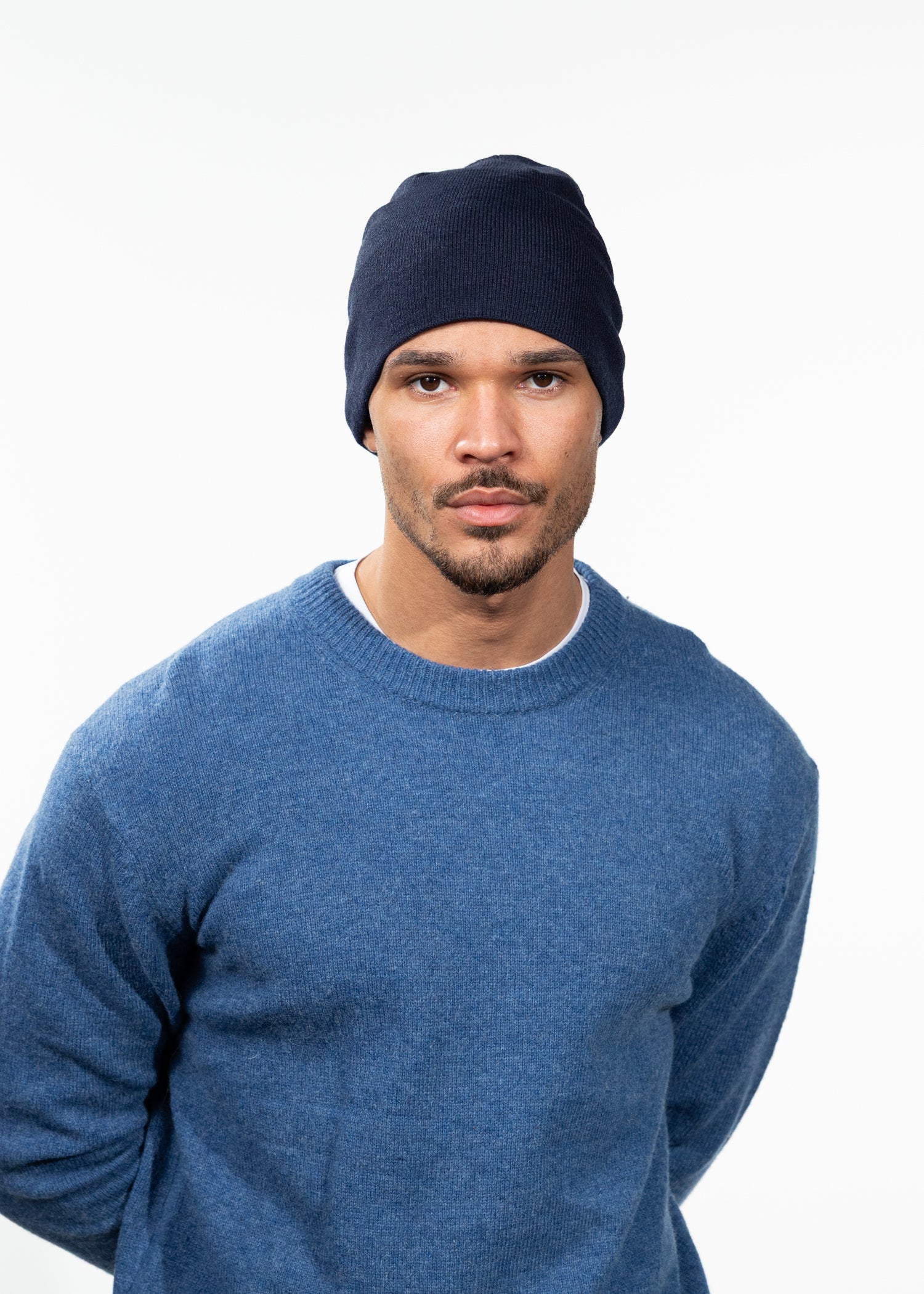 Unisex Eclipse Beanie navy - Front