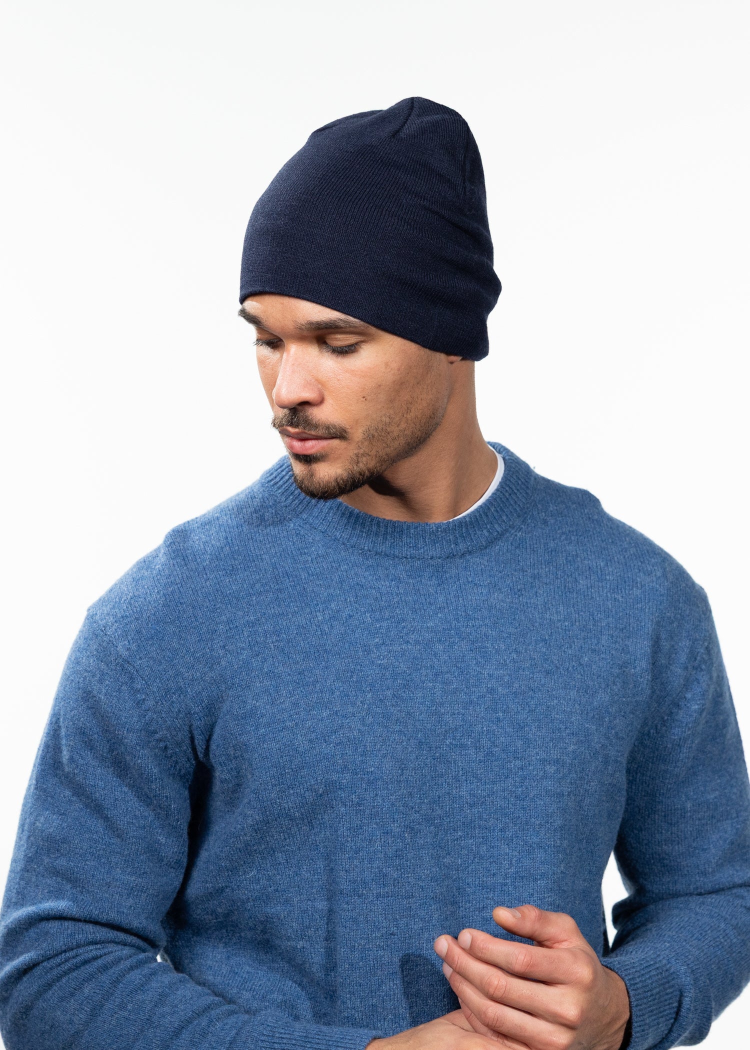 Unisex Eclipse Beanie navy - Side