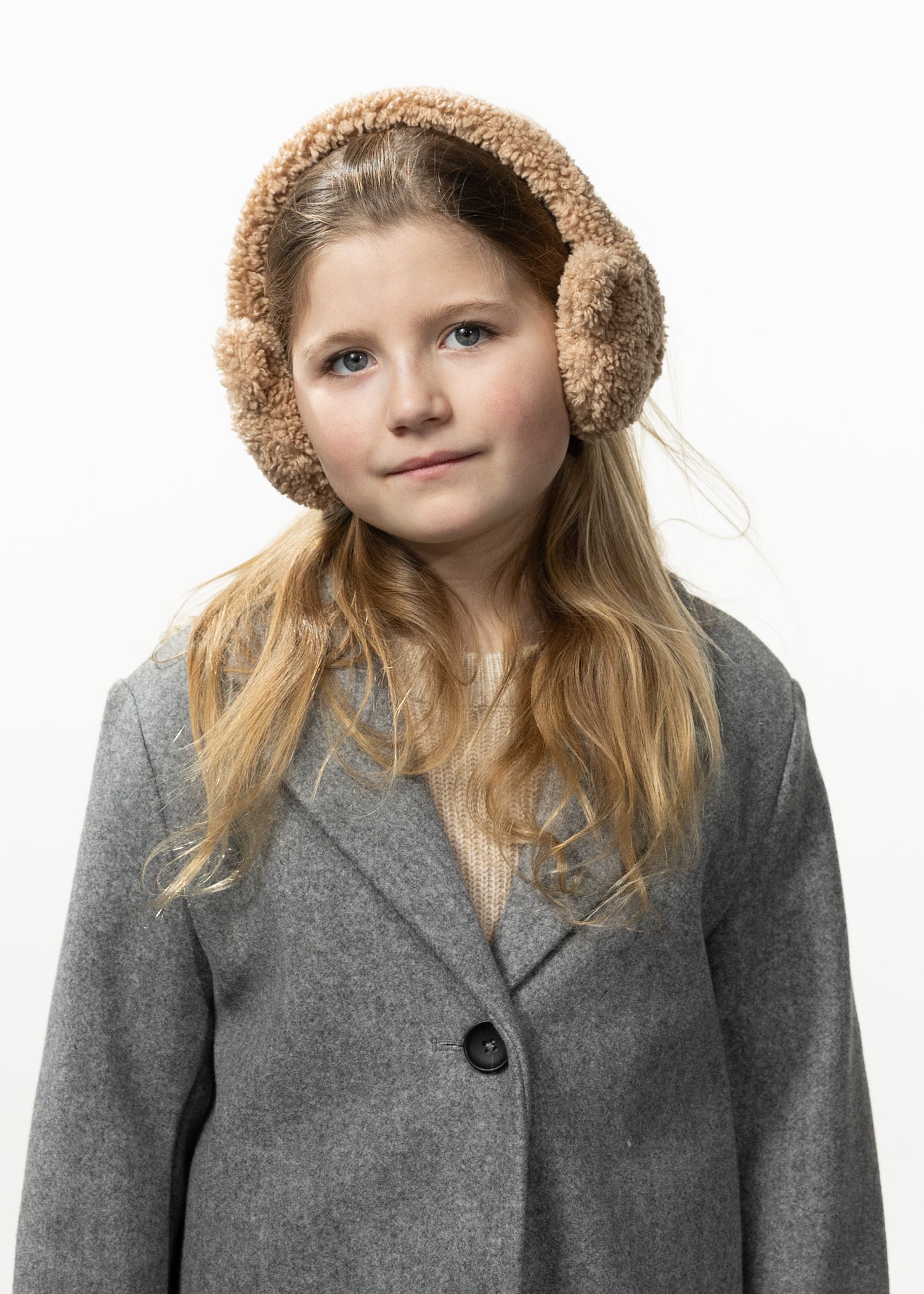 Kids Teddy Earmuffs light brown - Front
