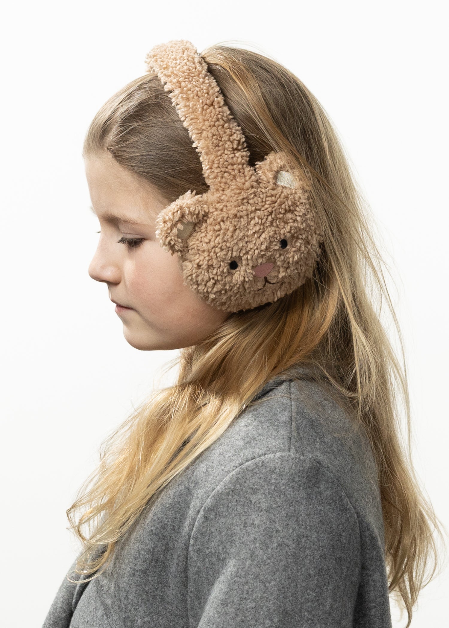 Kids Teddy Earmuffs light brown - Side