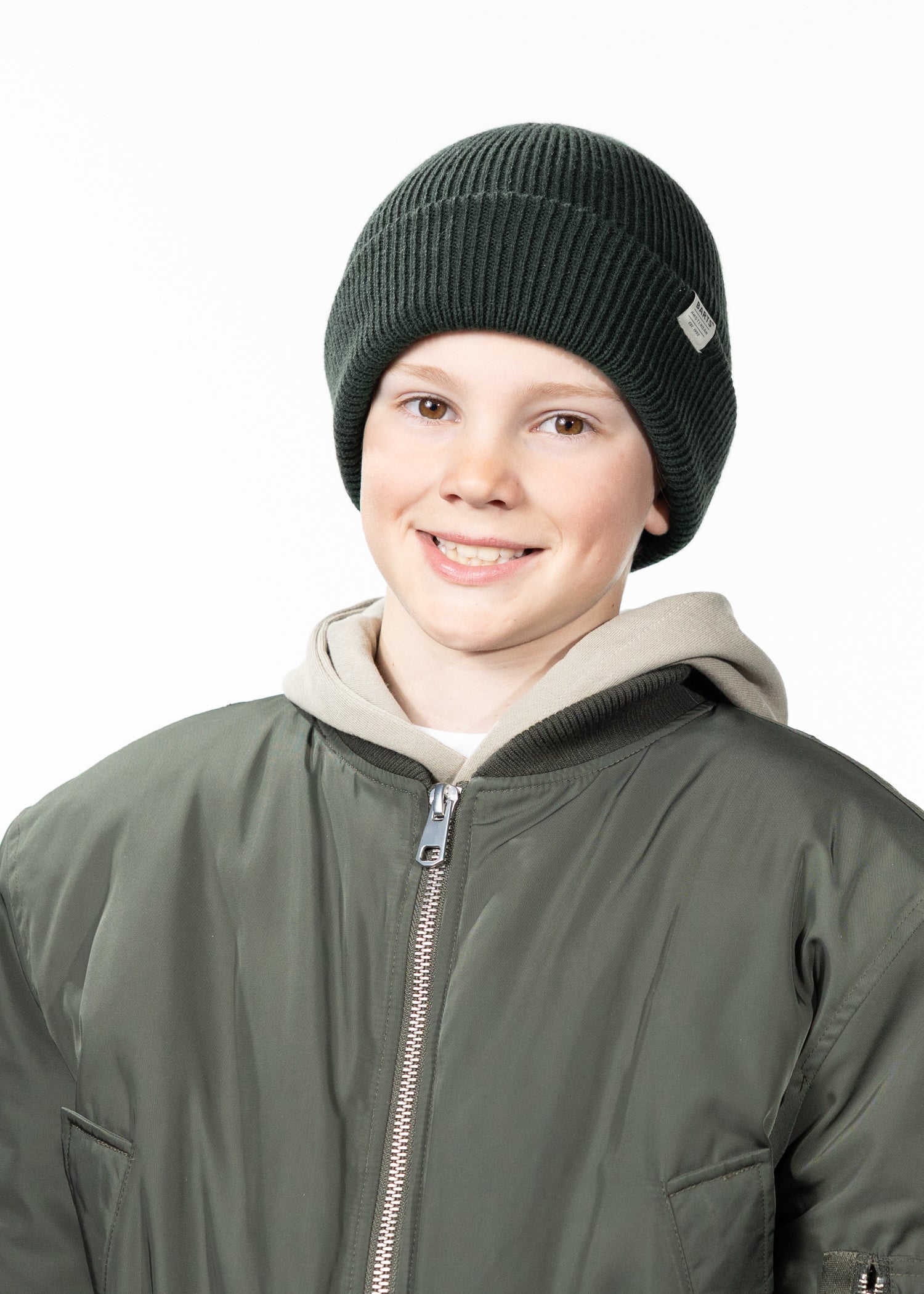 Kids Kinabalu Beanie Kids bottle green - Front