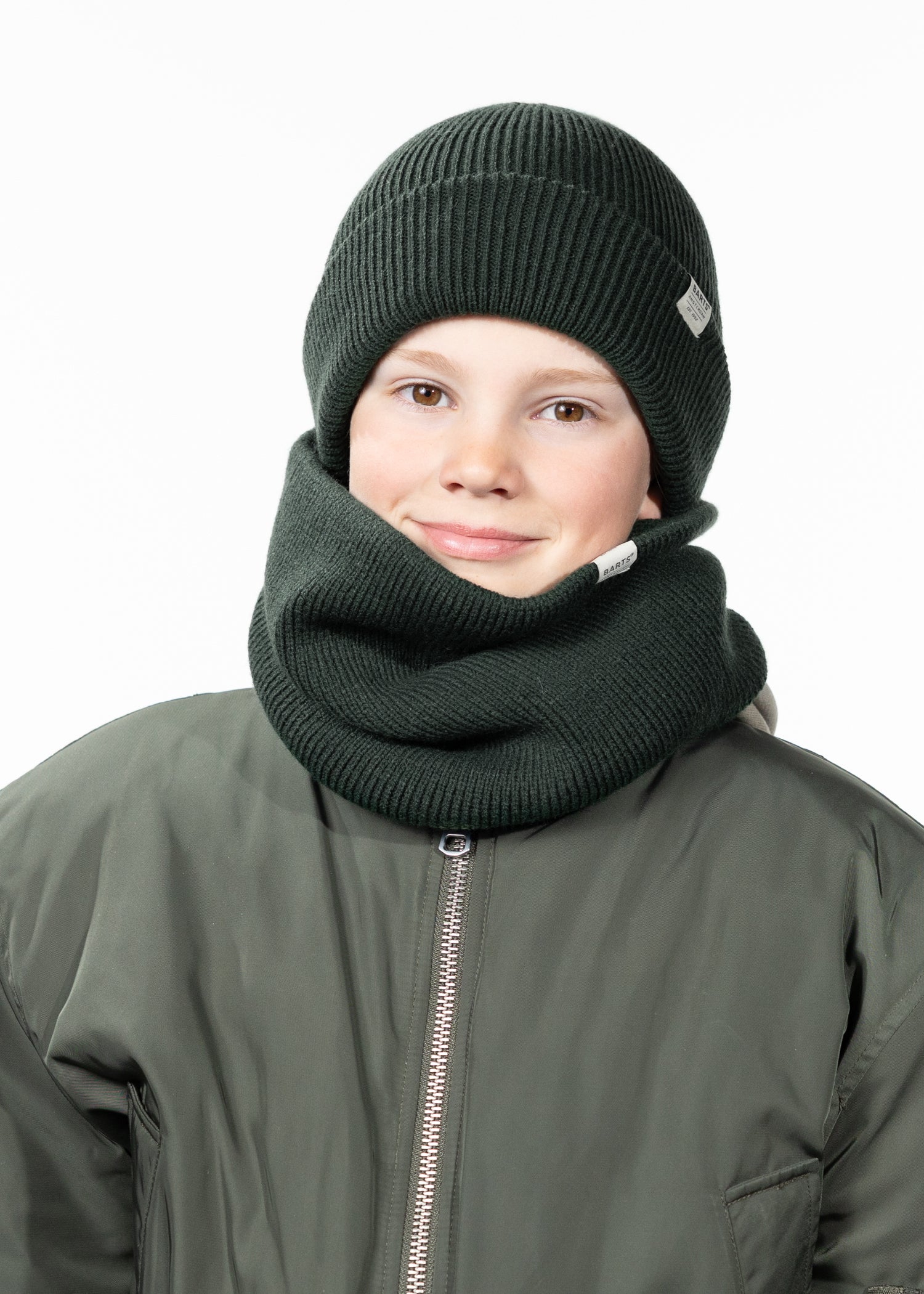 Kids Kinabalu Beanie Kids bottle green - Front