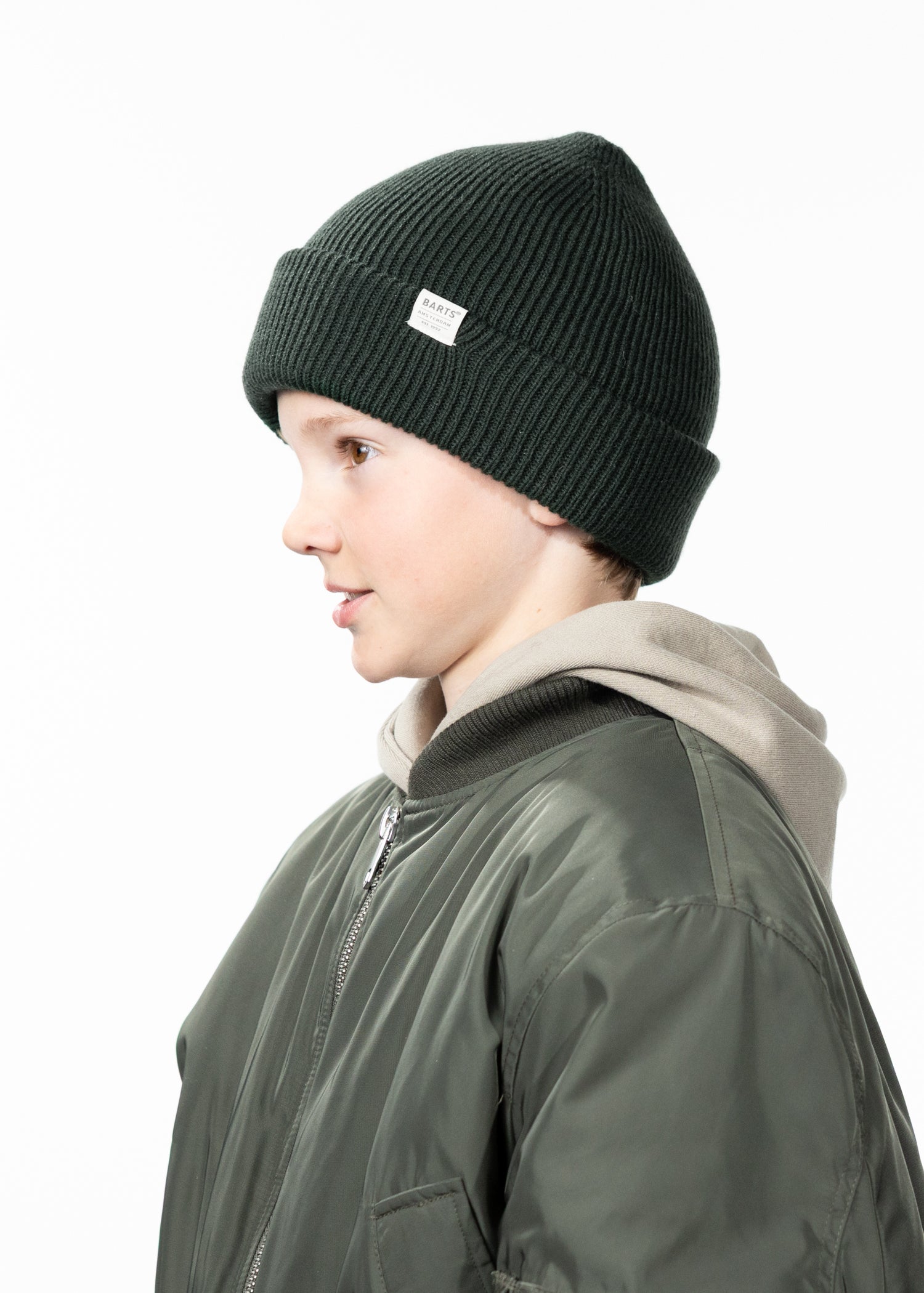 Kids Kinabalu Beanie Kids bottle green - Side
