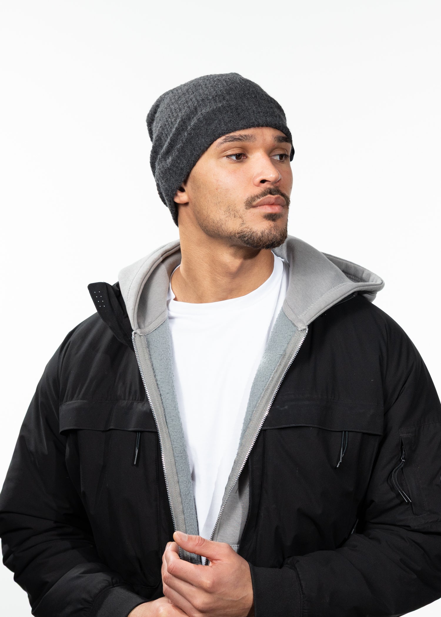 Men Rhodoz Beanie charcoal - Front