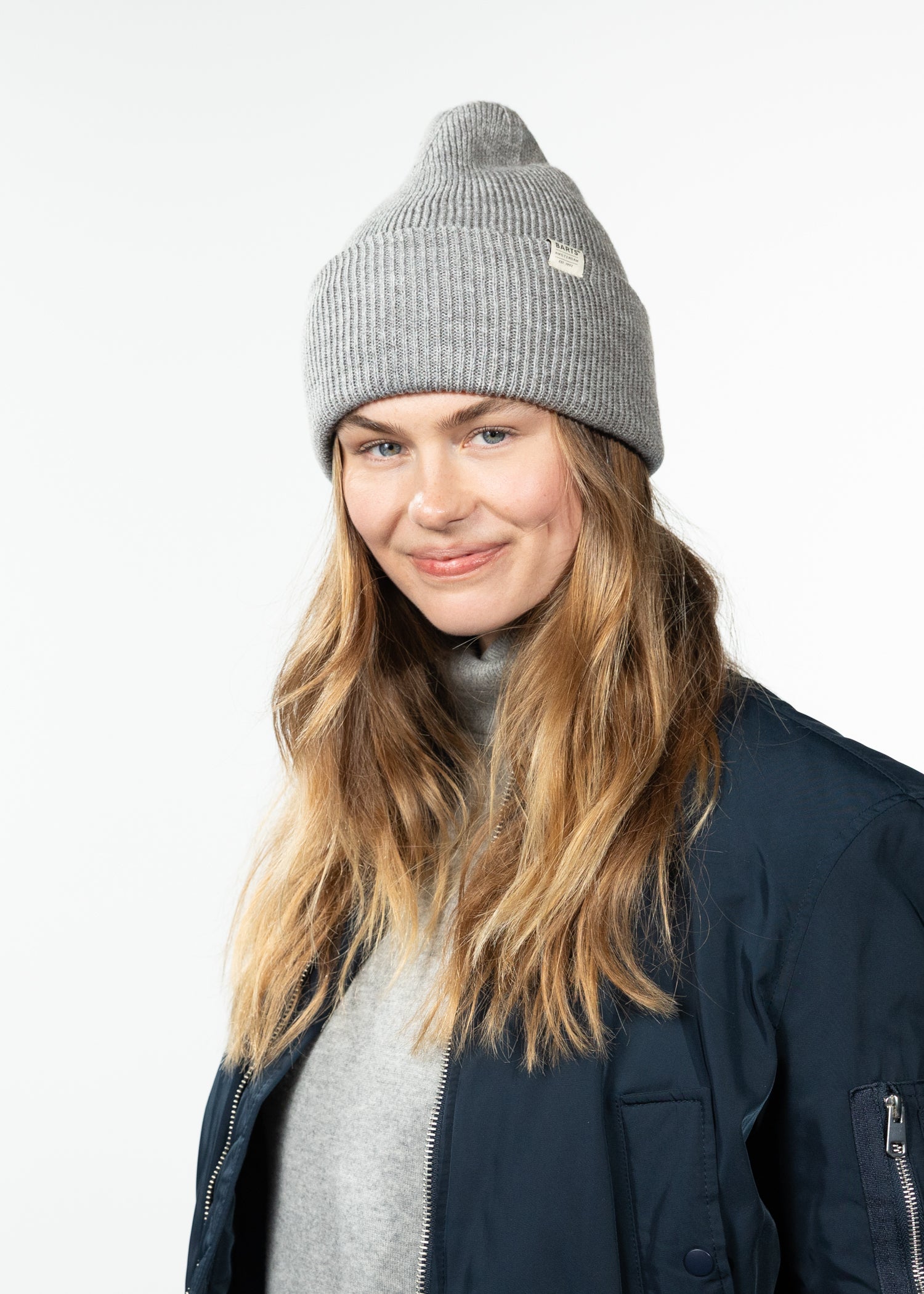 Unisex Haveno Beanie heather grey - Side