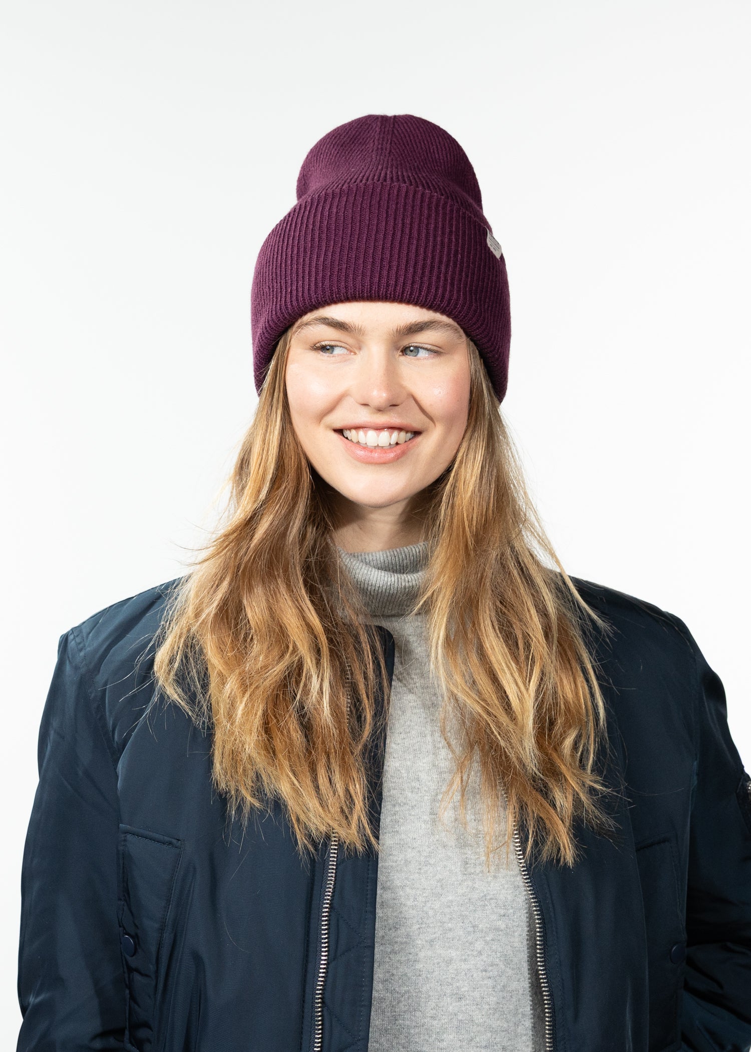 Unisex Haveno Beanie aubergine - Front