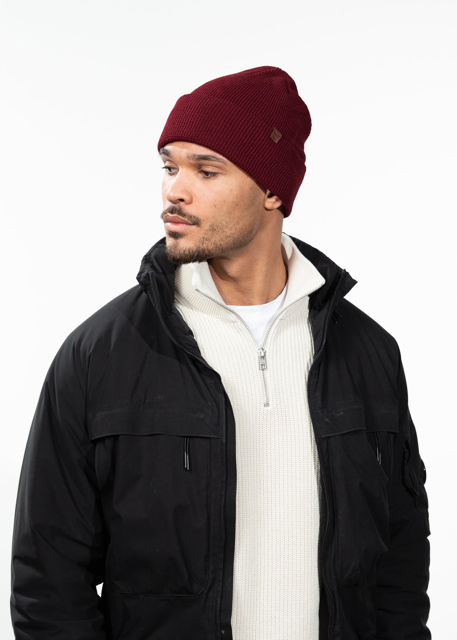 Men Coler Beanie red - Side