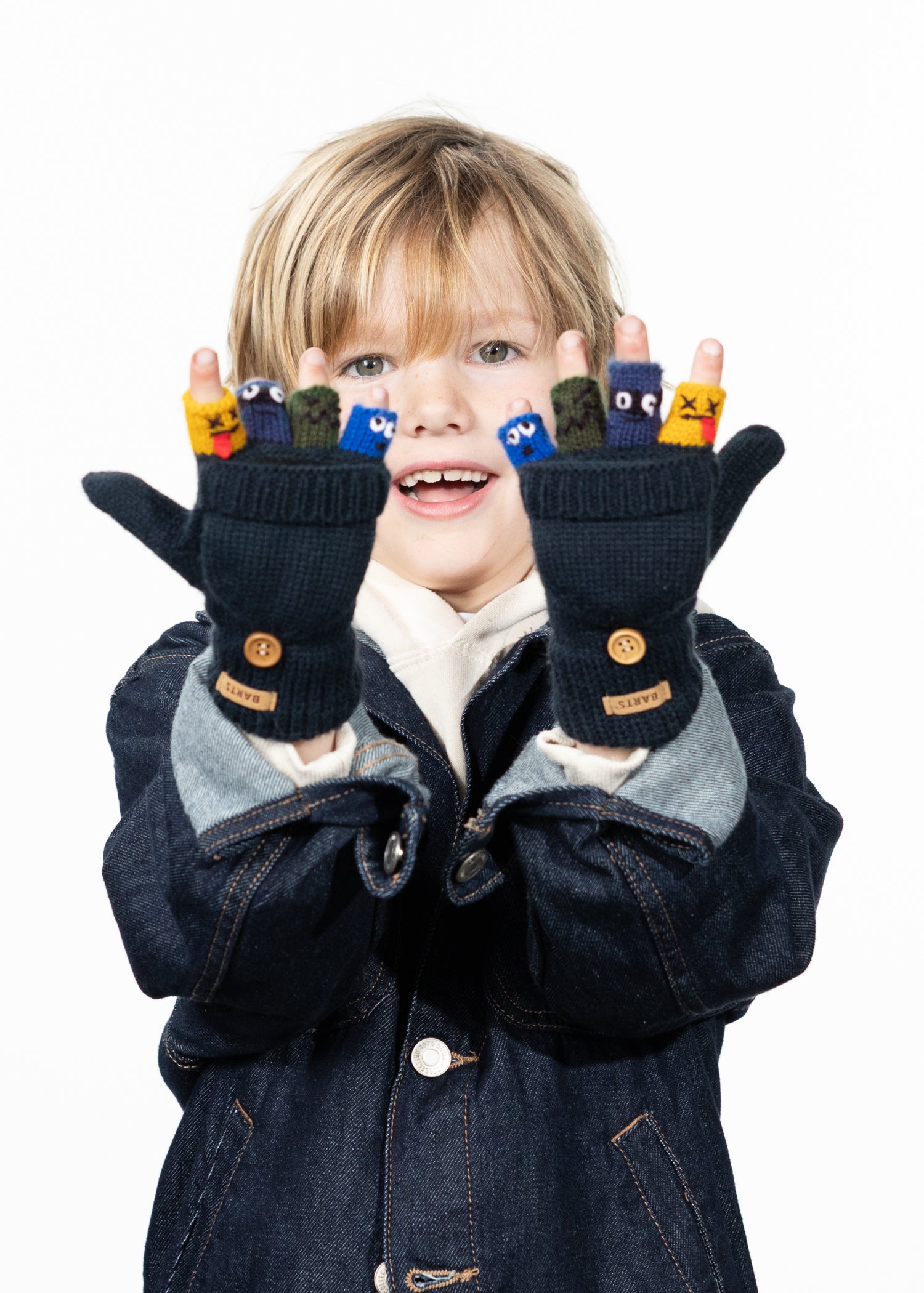 Kids Puppeteer Bumgloves navy - Front