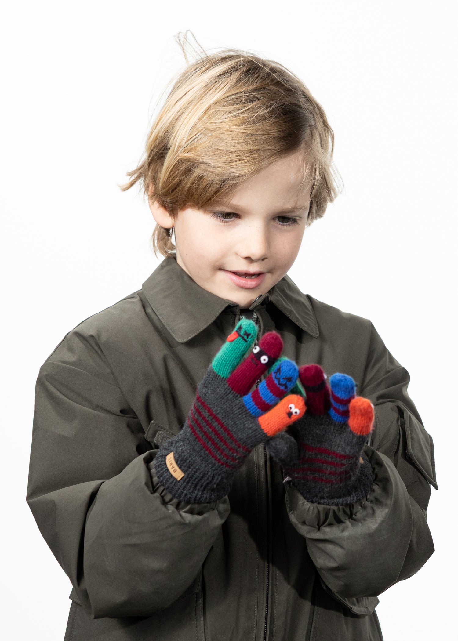 Kids Puppeteer Gloves dark heather - Front