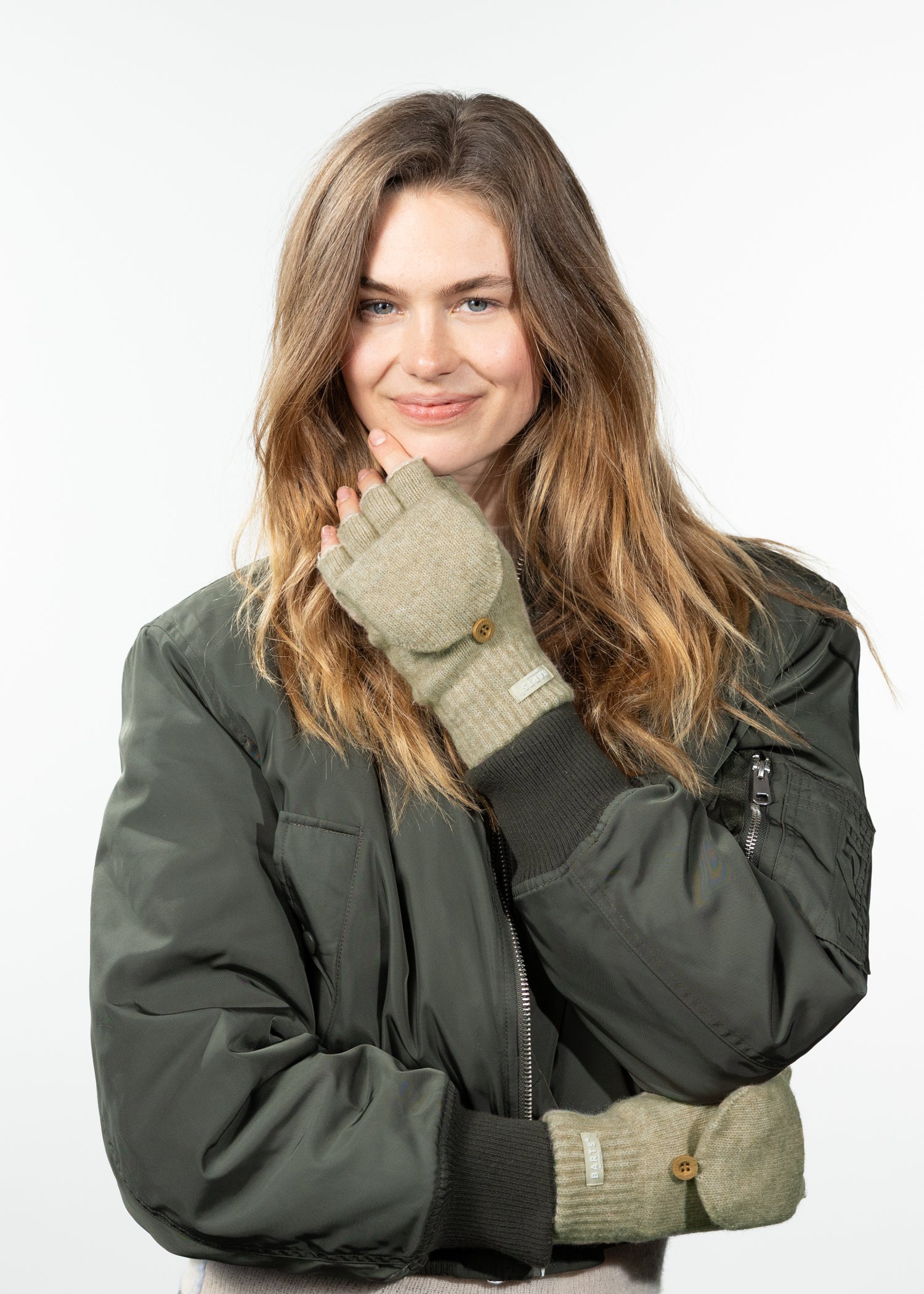 Women Kirinda Bumgloves pale army - Front