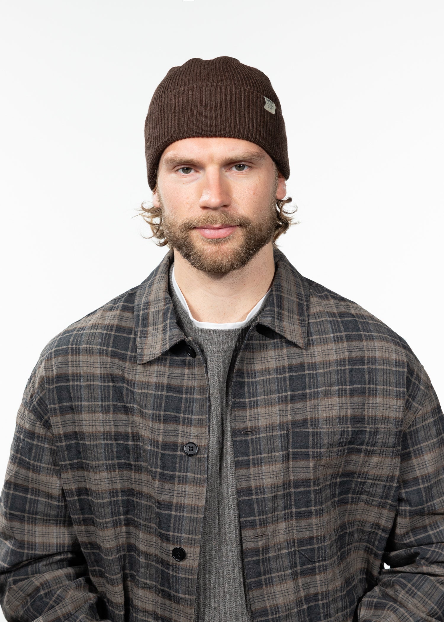Men Stonel Beanie dark brown - Front