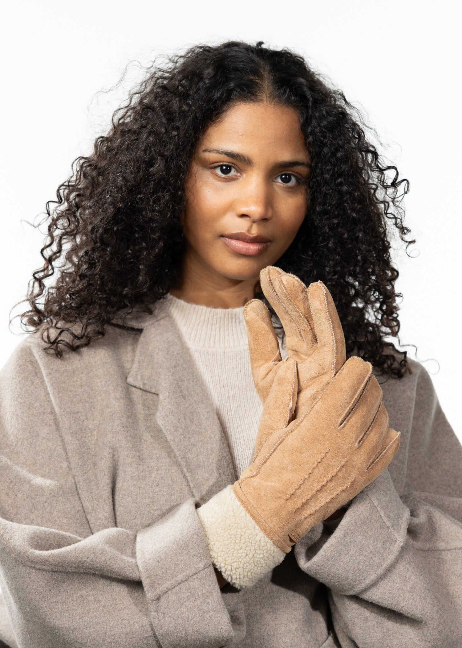 Women Yokam Gloves light brown - Front