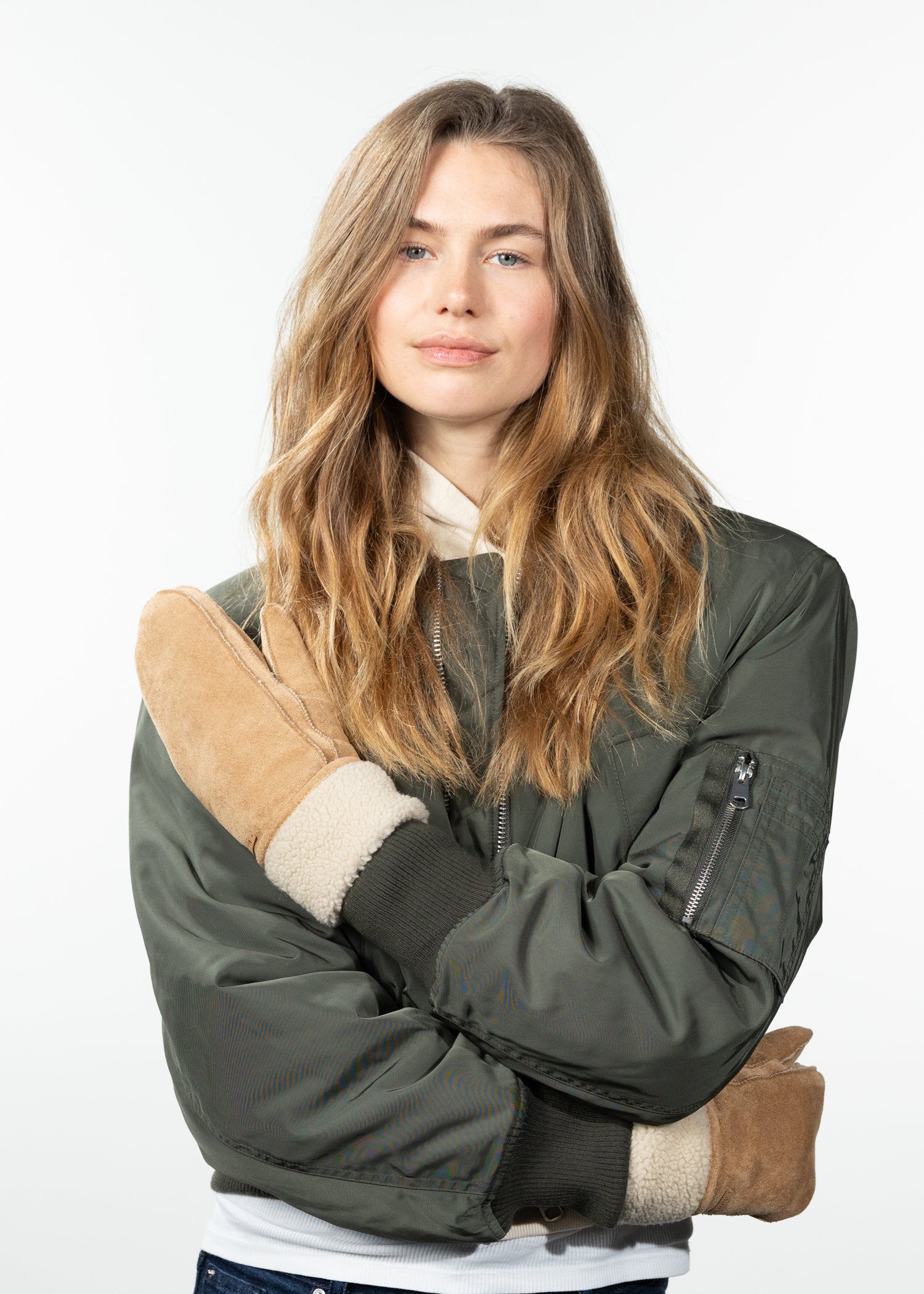 Women Yokam Mitts light brown - Front