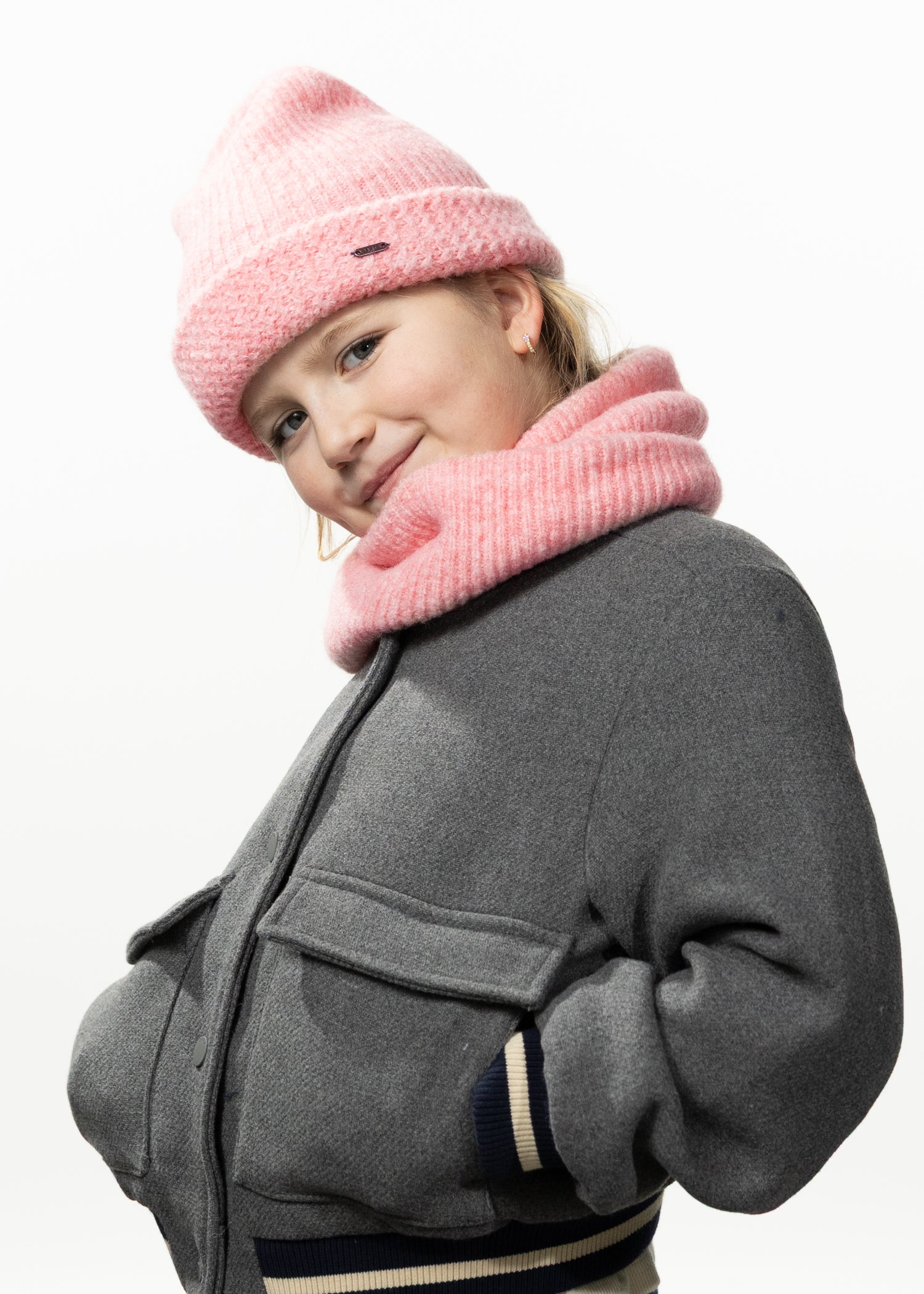 Kids Shae Beanie light pink - Side